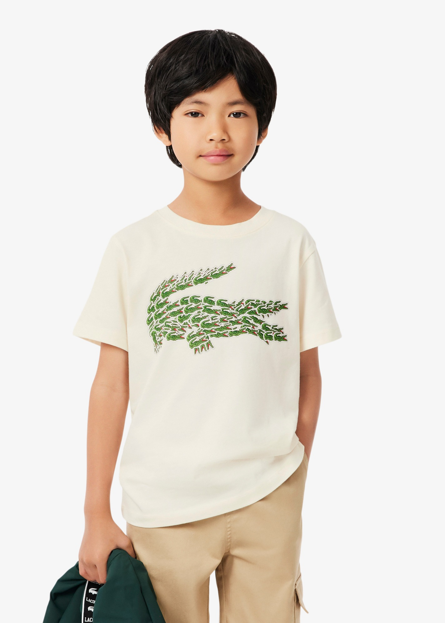 Camiseta Lacoste Crema Multi Croco