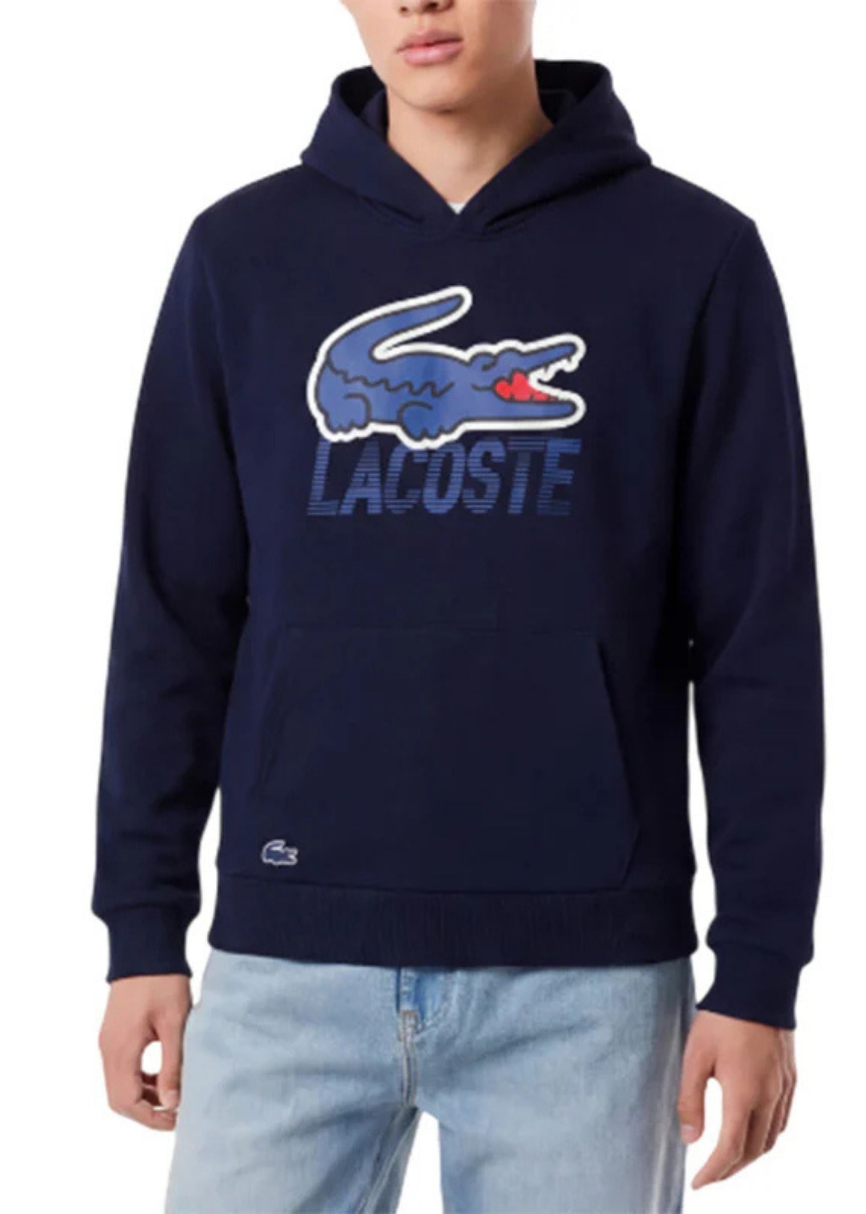 Hoodie Maxi Logo Lacoste Azul
