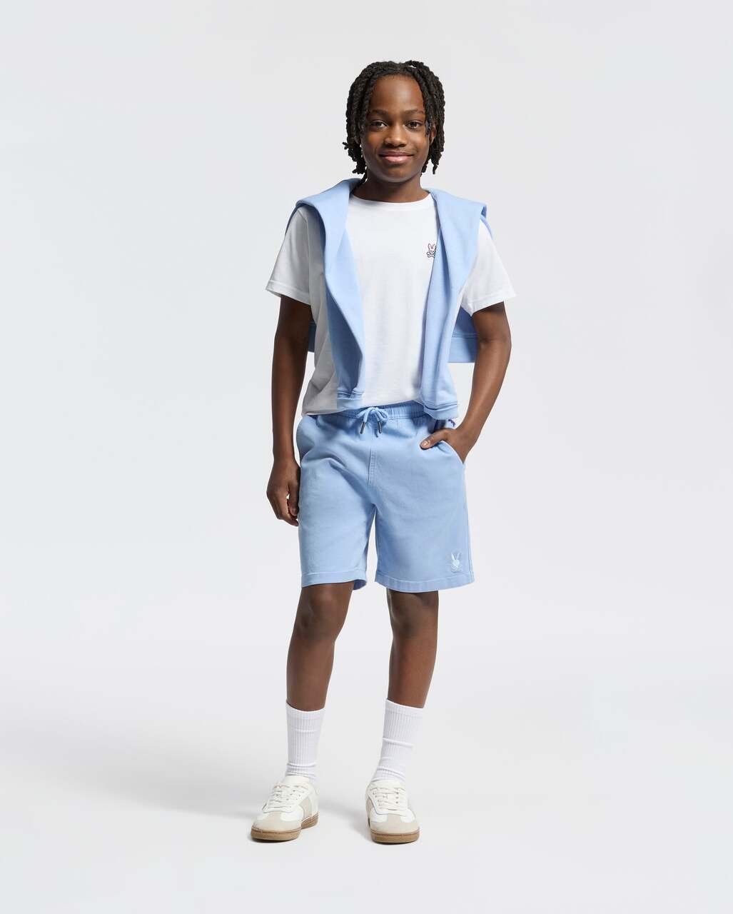 Bermuda Azul Claro Tencel Niño