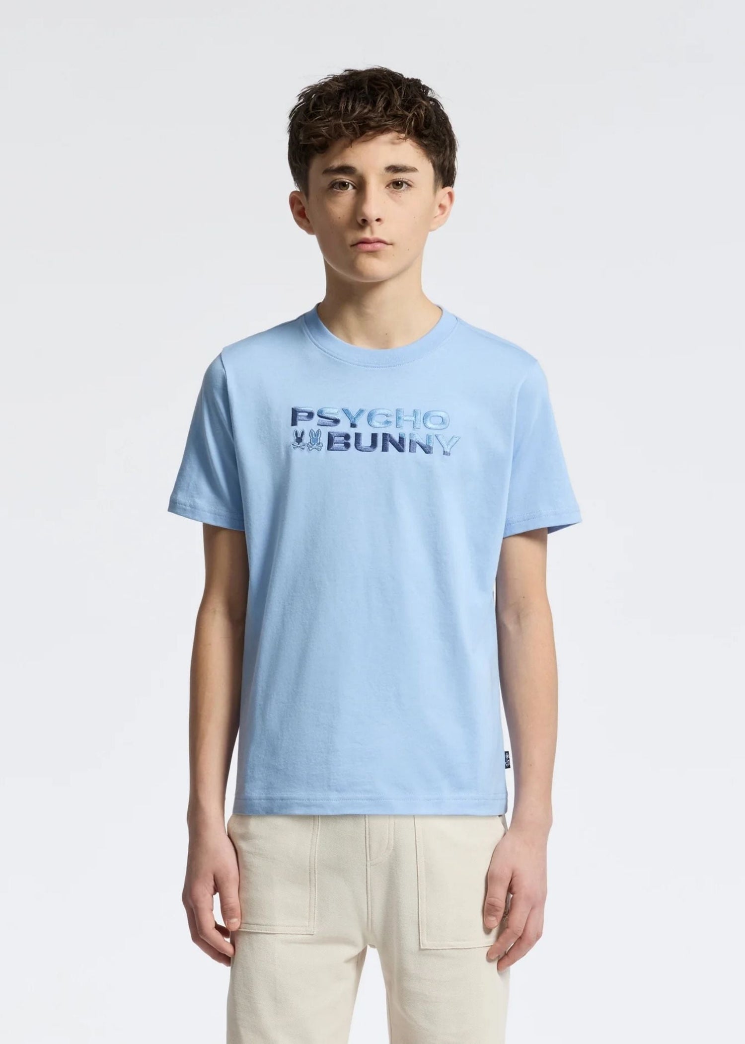 Camiseta Bordada Berni Algodón Azul Claro