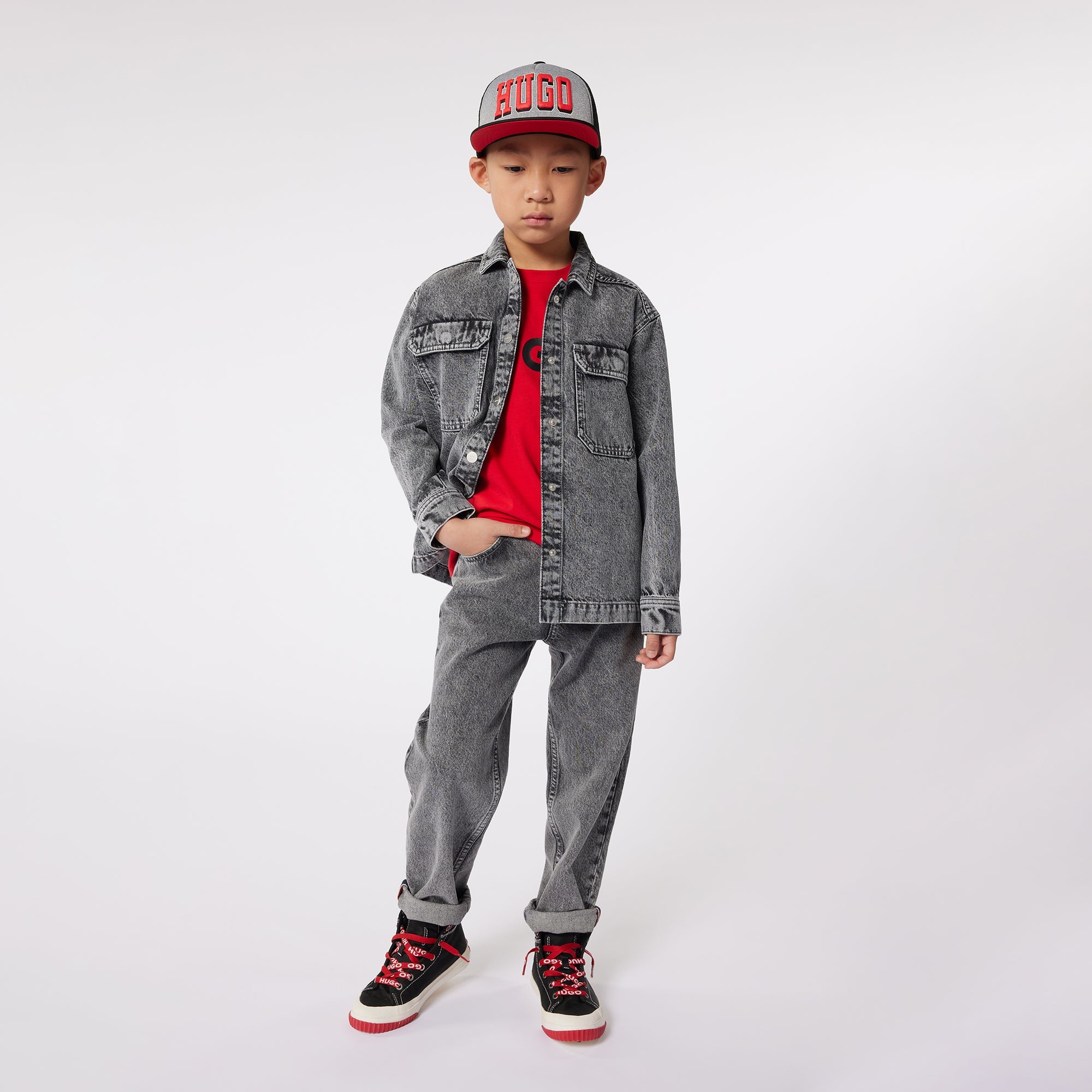 Jeans Denim Gris Niño, HUGO, hugo kidswear, KIDS REPUBLIC, jeans niño, jeans chico, pantalones niño, pantalones chico, ropa niño, ropa chico