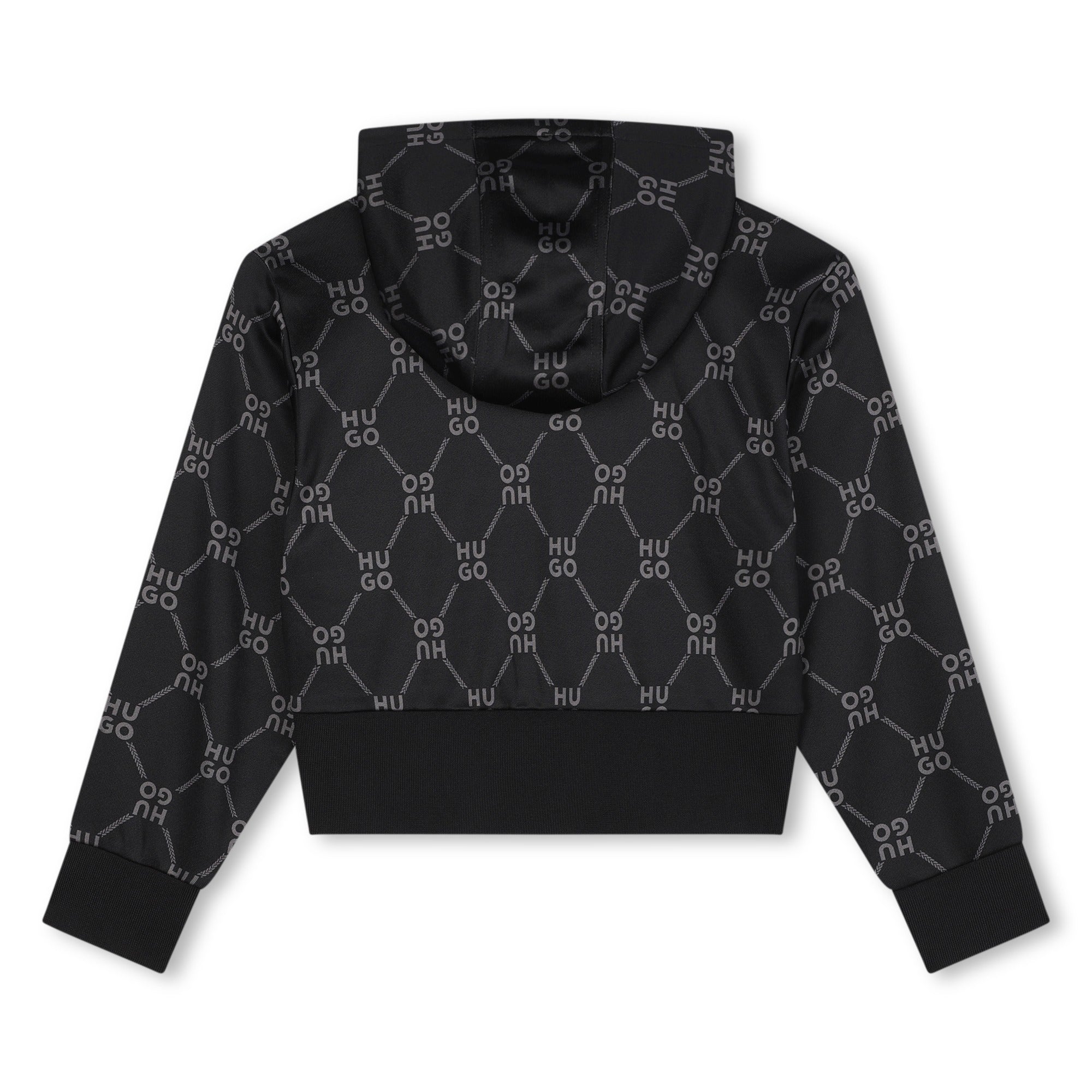 Buzo Hooded Negro Monograma Niña