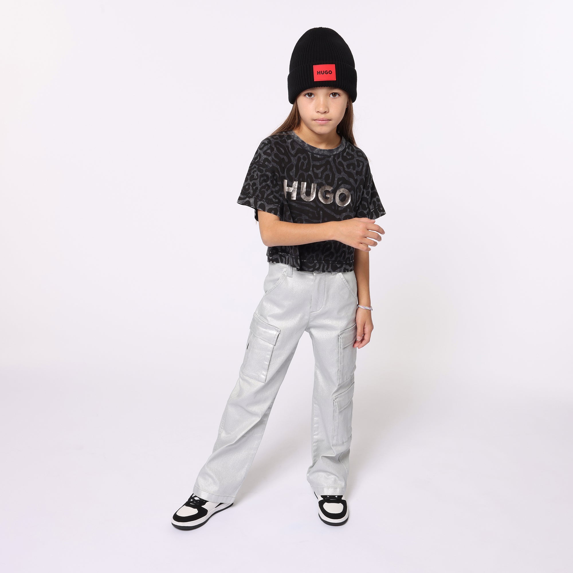 Jean Loose Cargo Plata Niña