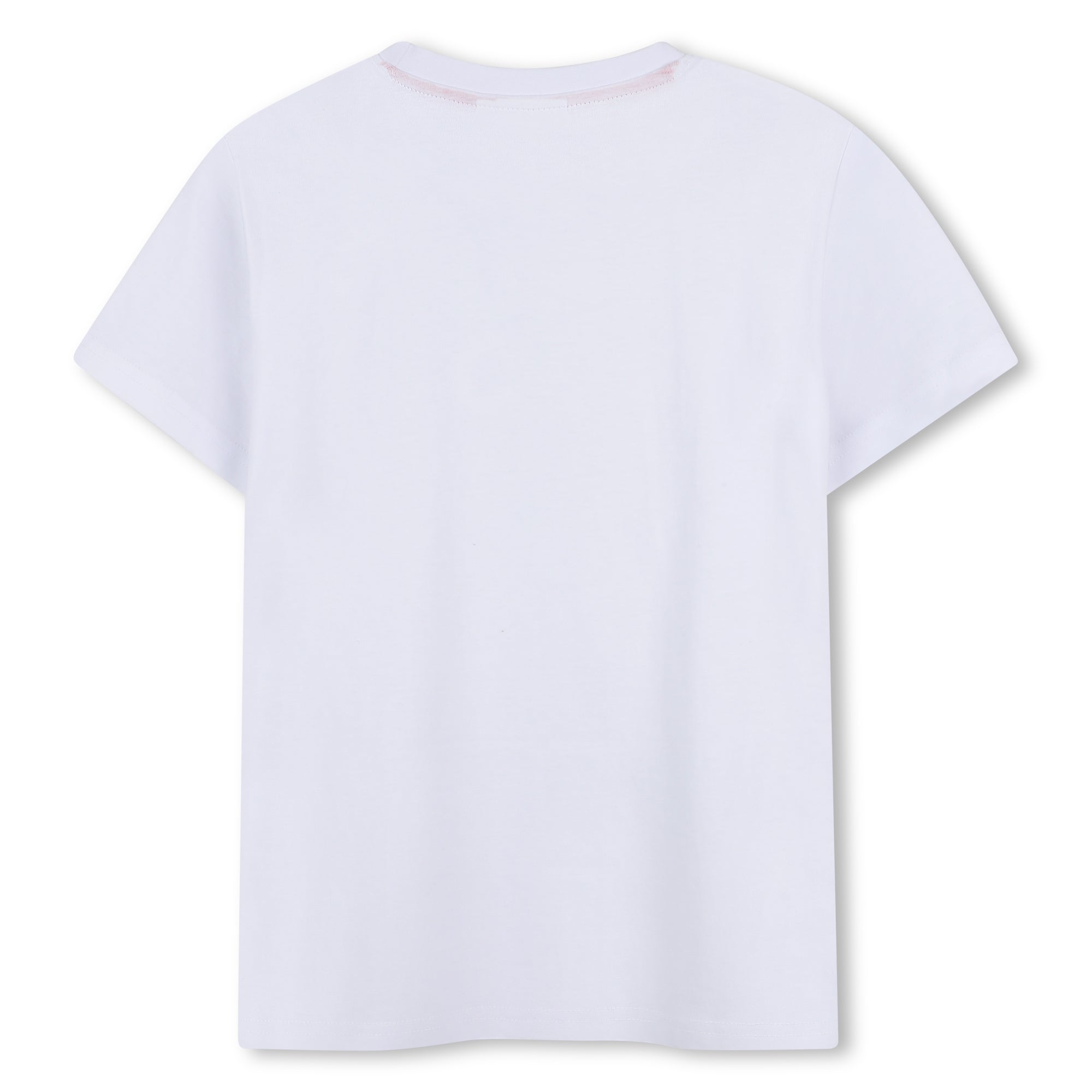 Camiseta Blanca Logotipo Apilado Destacado Algodón Orgánico
