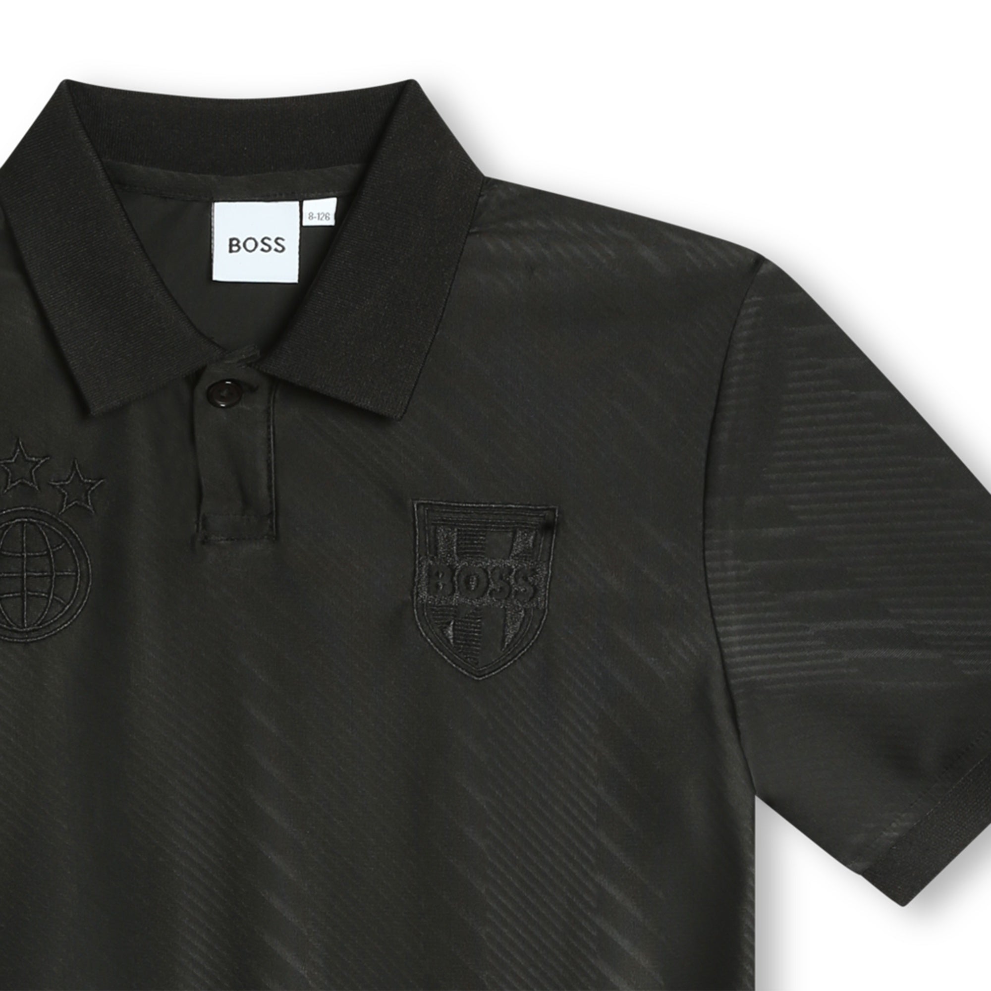 Polo Negra Poliéster Niño