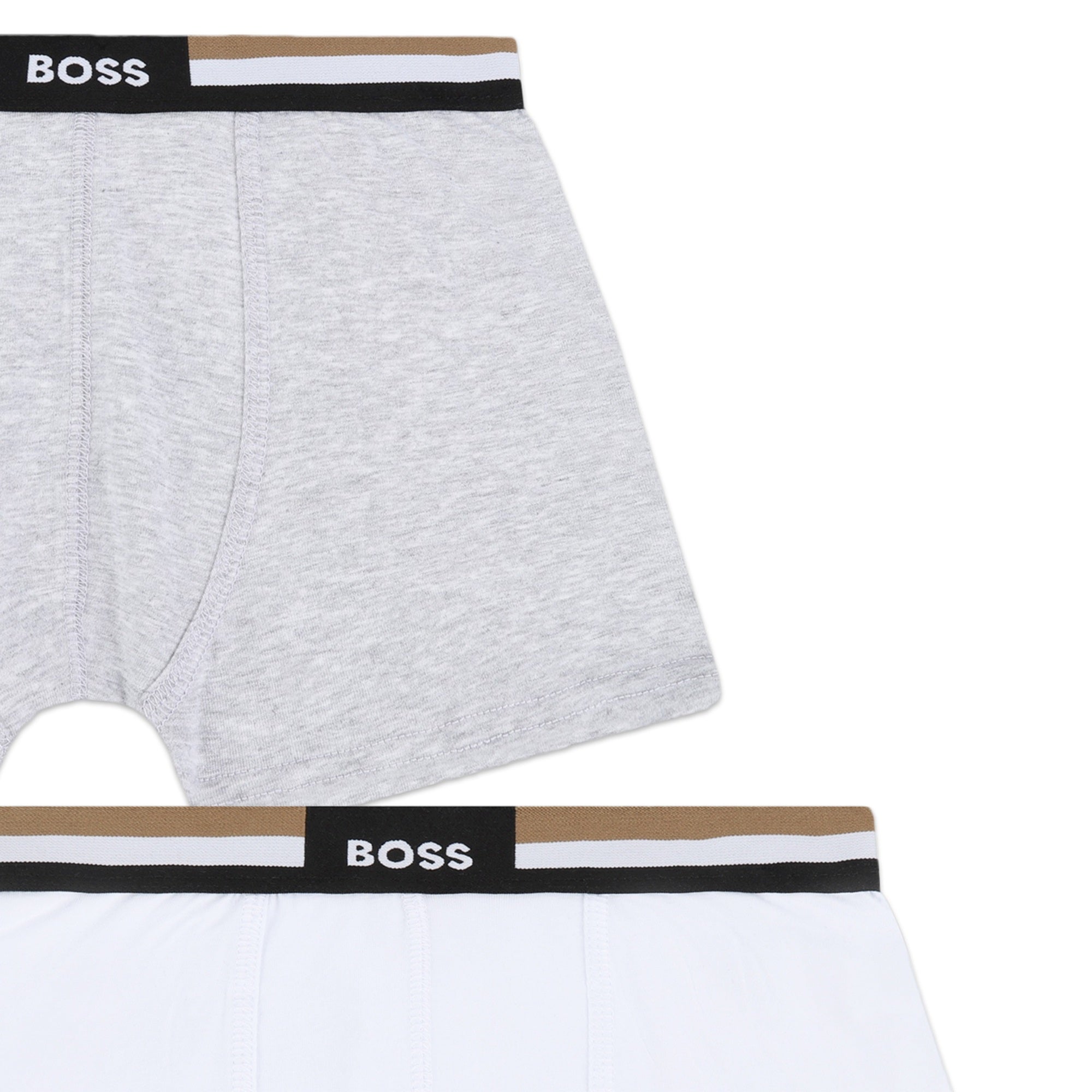 Set 2 Boxer Blanco & Gris Niño