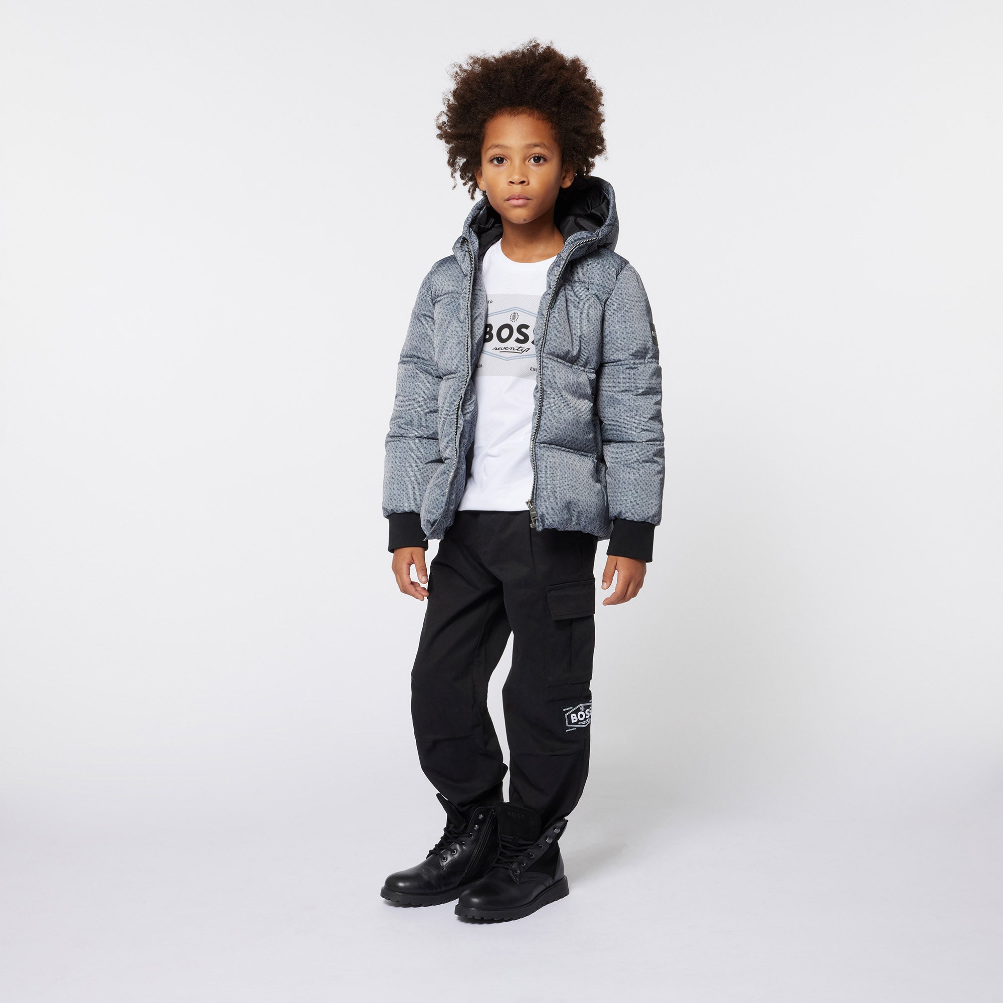 Pantalón Cargo Tapered Fit Negro Niño