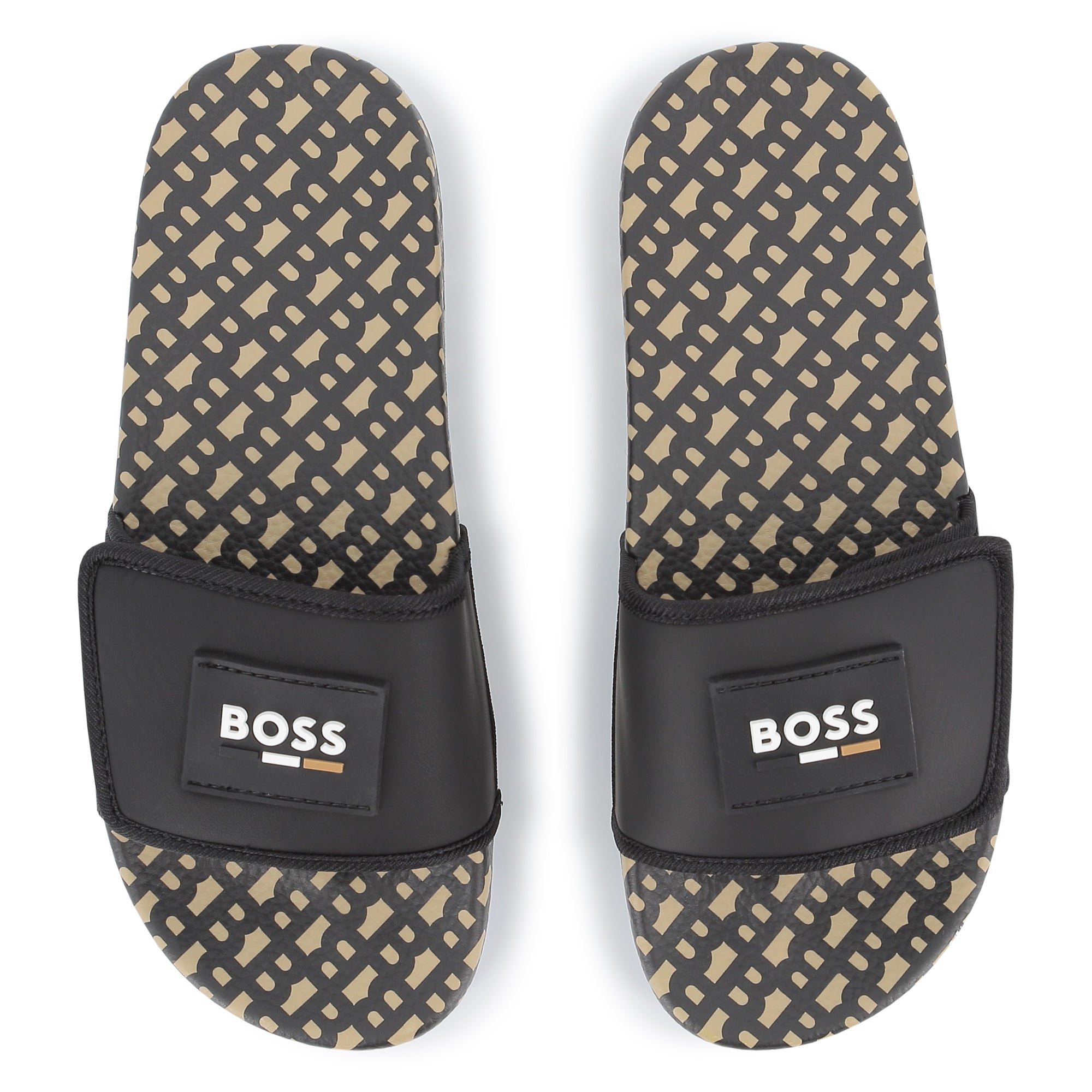 Chanclas Negras Estampado Integral Double B