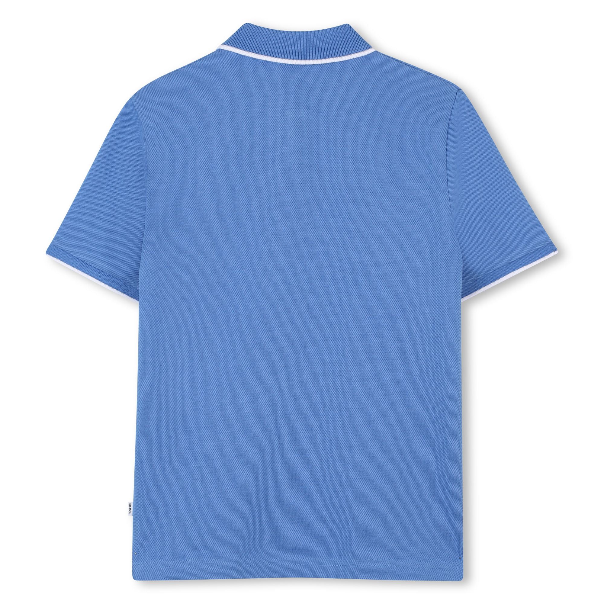 Polo Piqué Algodón Azul Niño