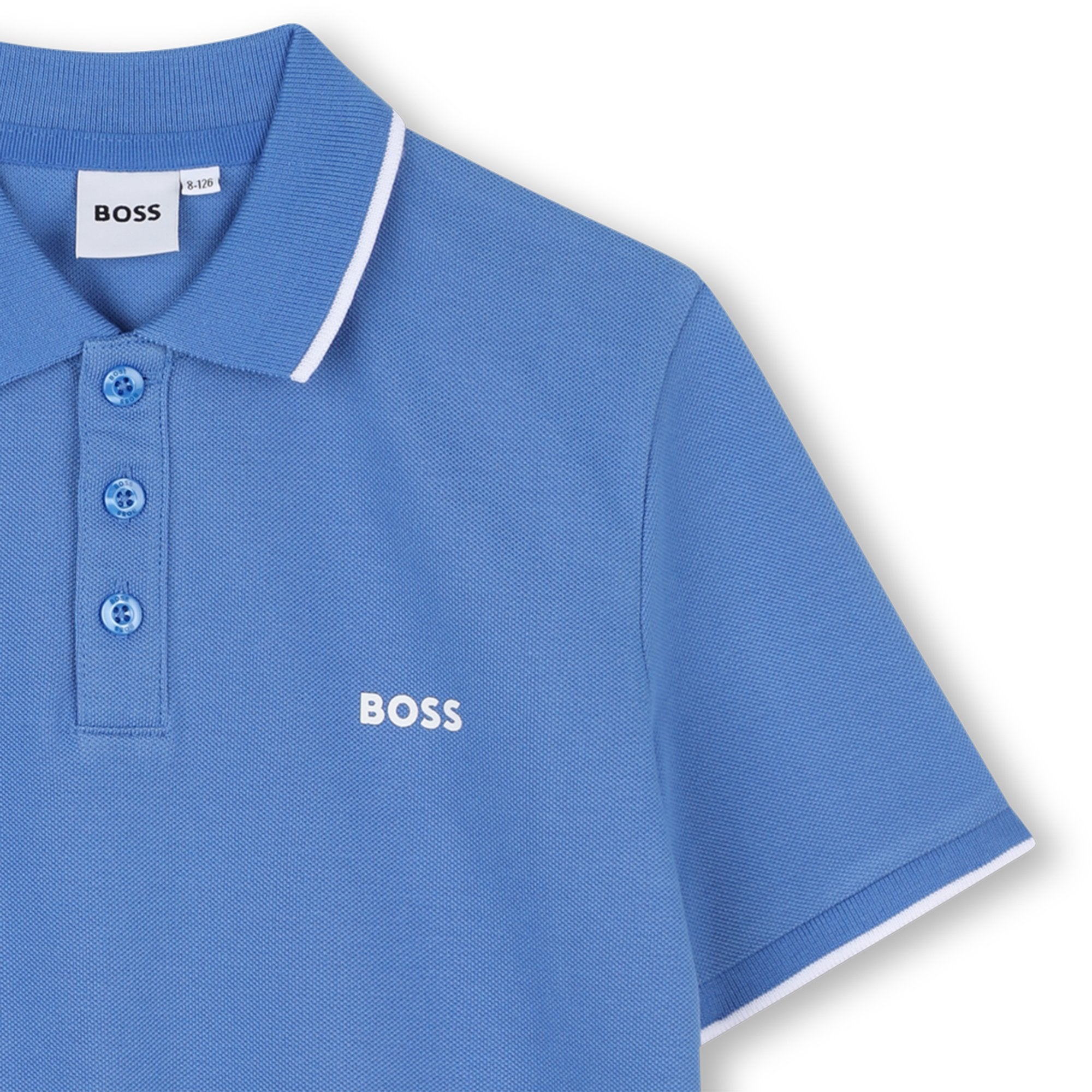 Polo Piqué Algodón Azul Niño