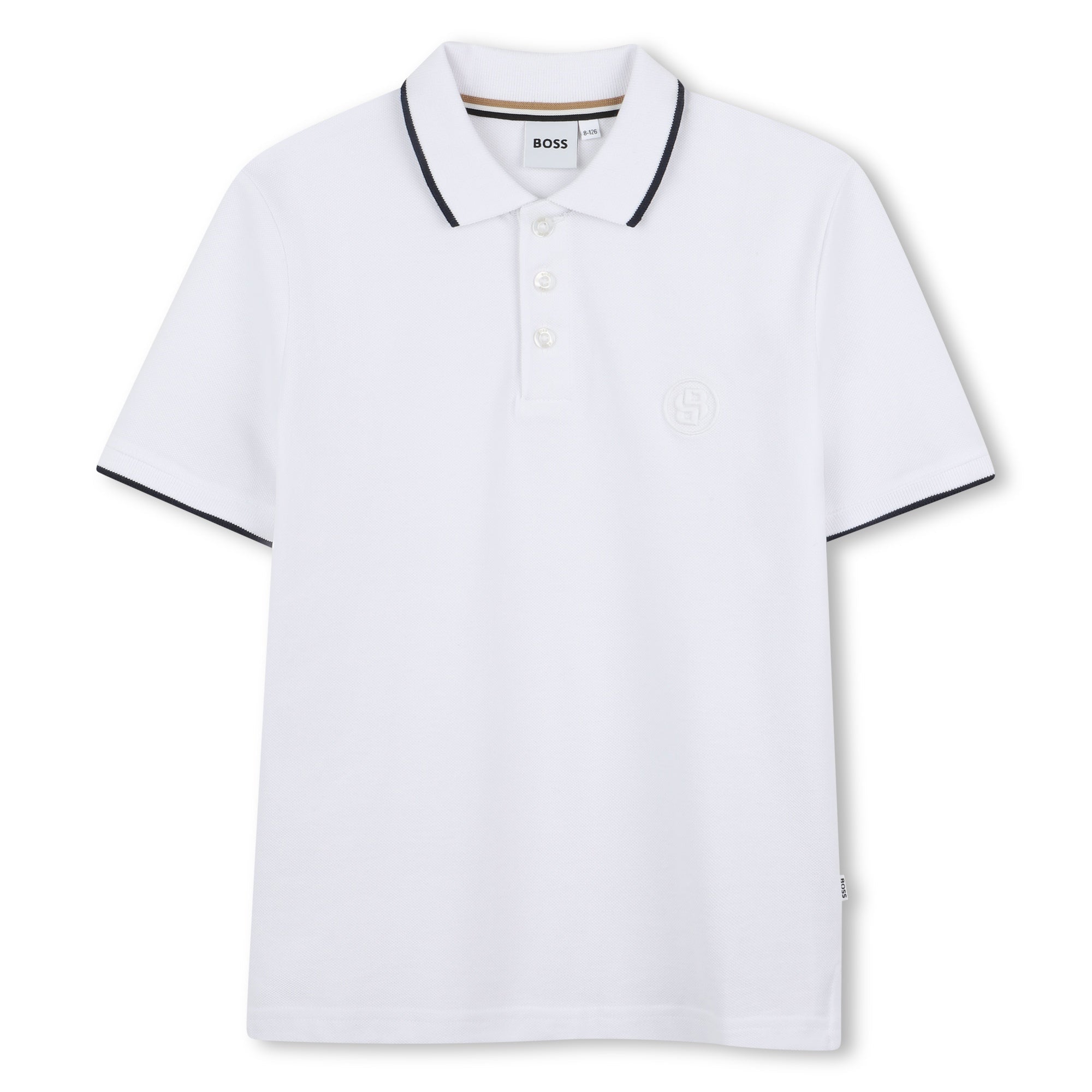 Polo Piqué Algodón Blanco Double B Niño