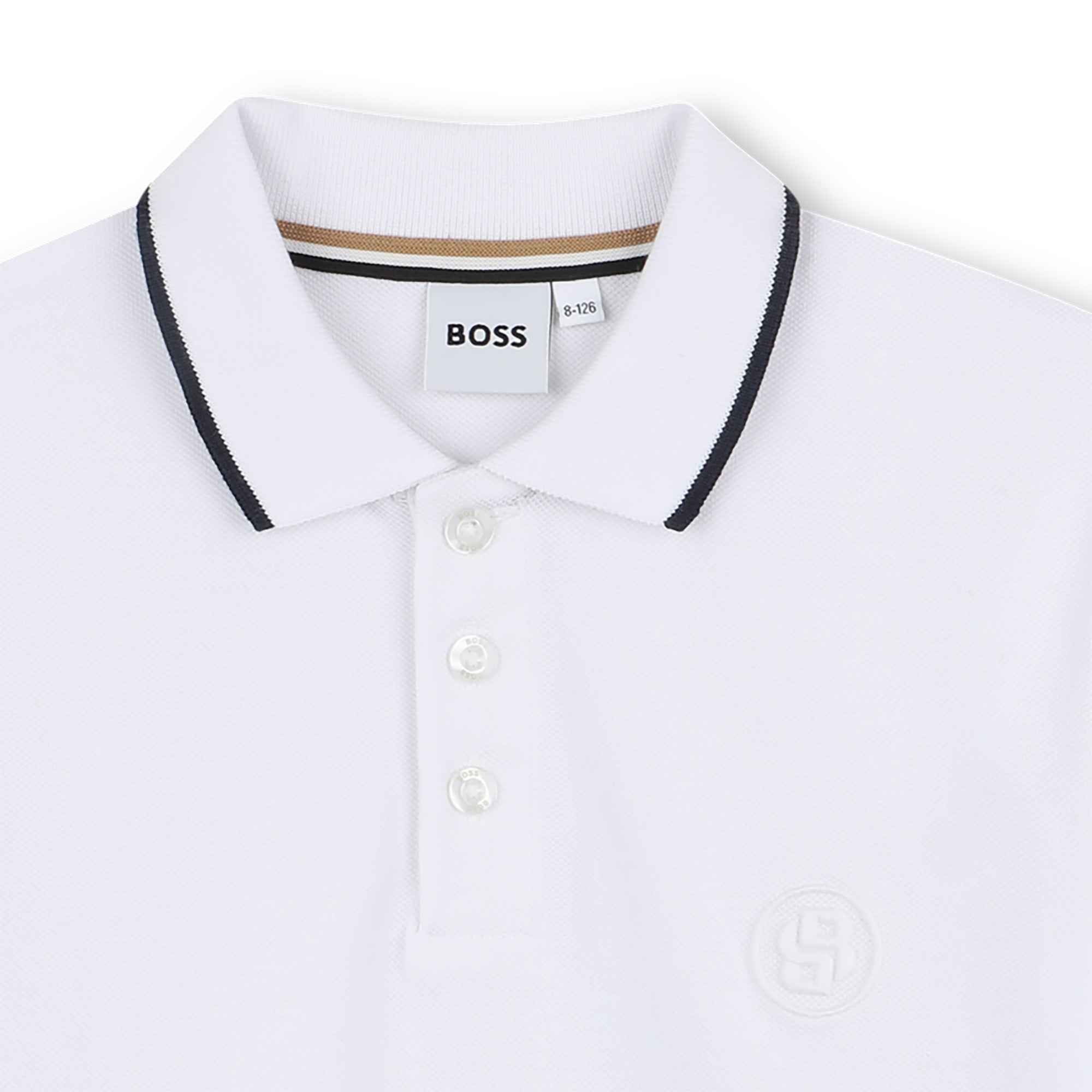 Polo Piqué Algodón Blanco Double B Niño