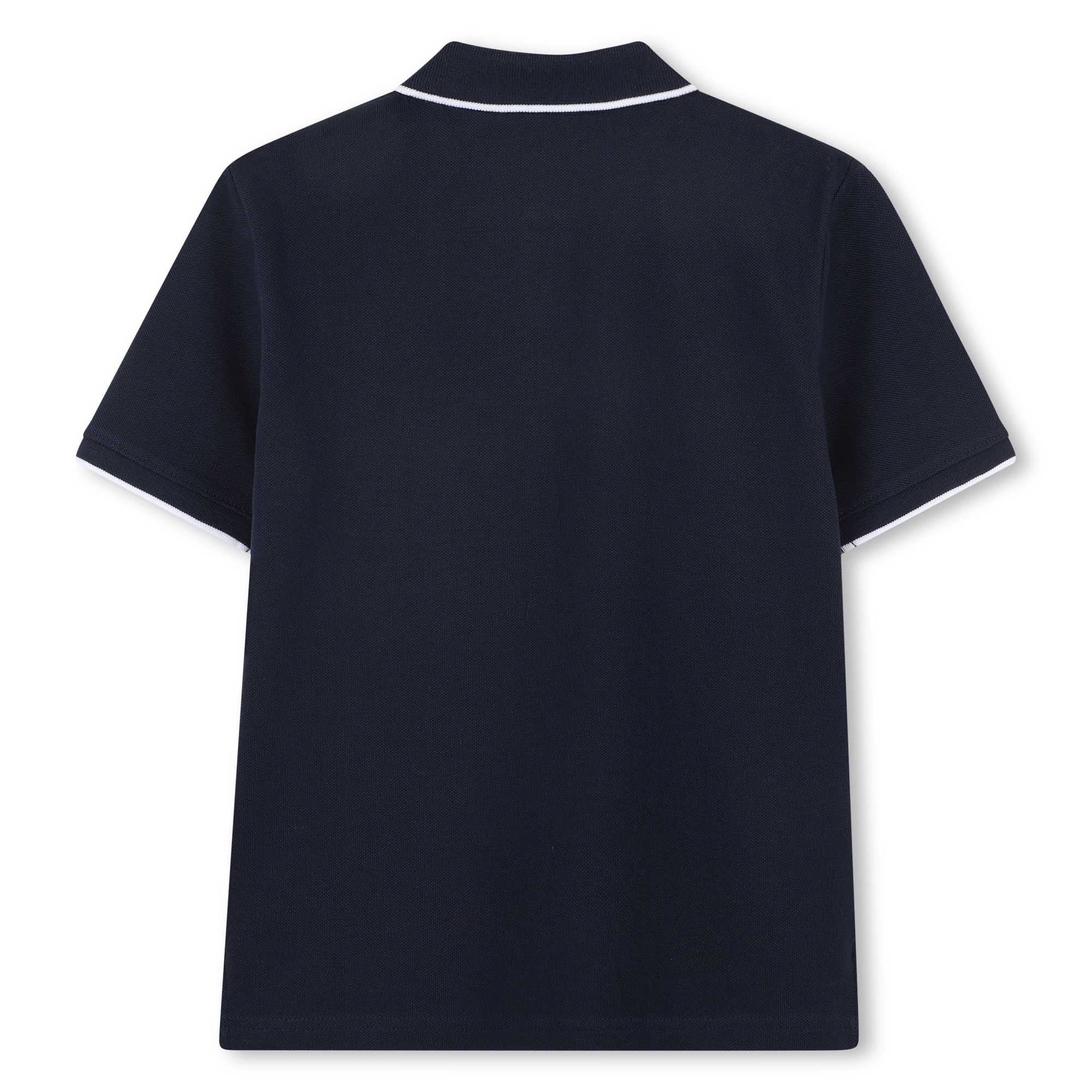 Polo Piqué Algodón Azul Oscuro Double B Niño