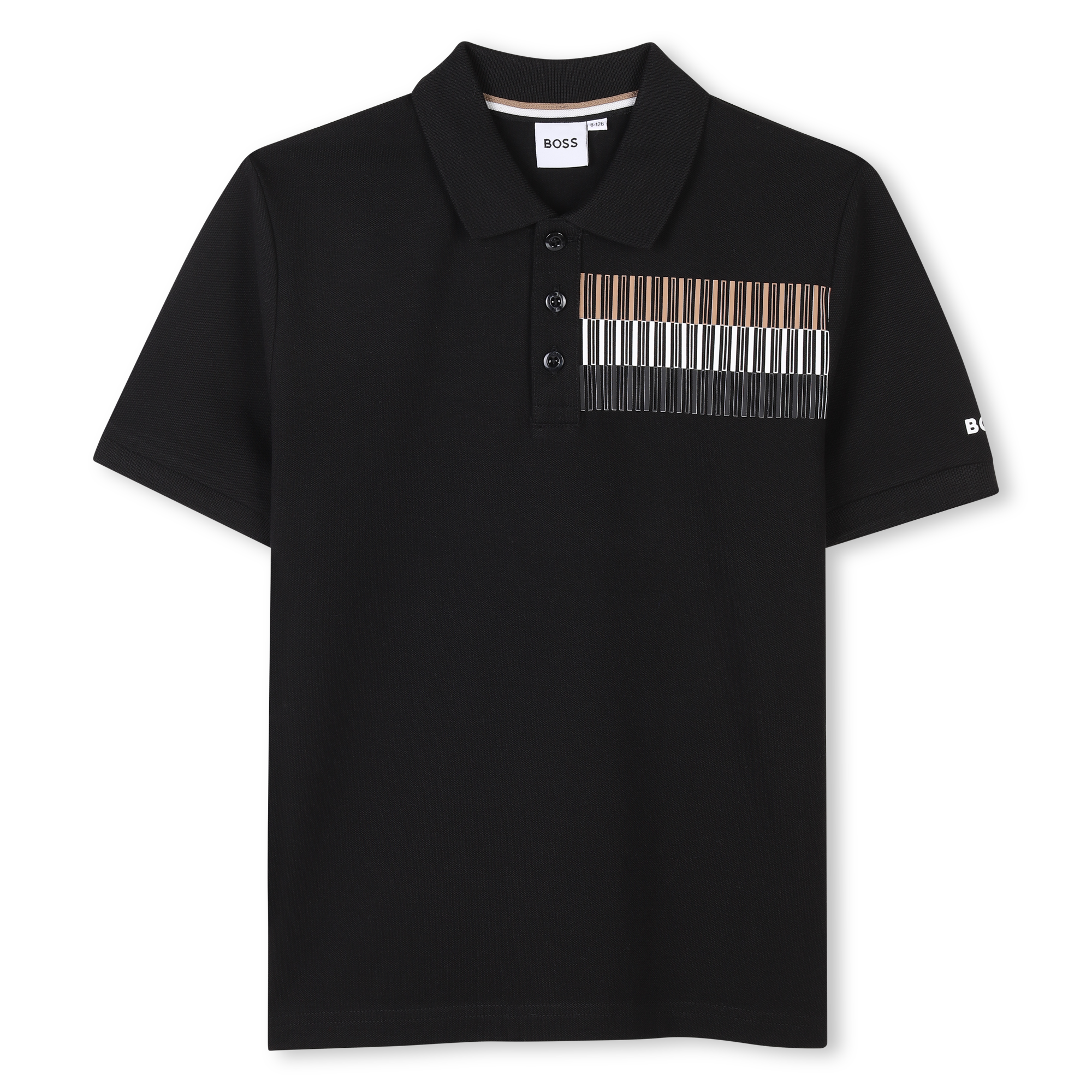 Polo Piqué Blanca Impresión Tricolor Niño