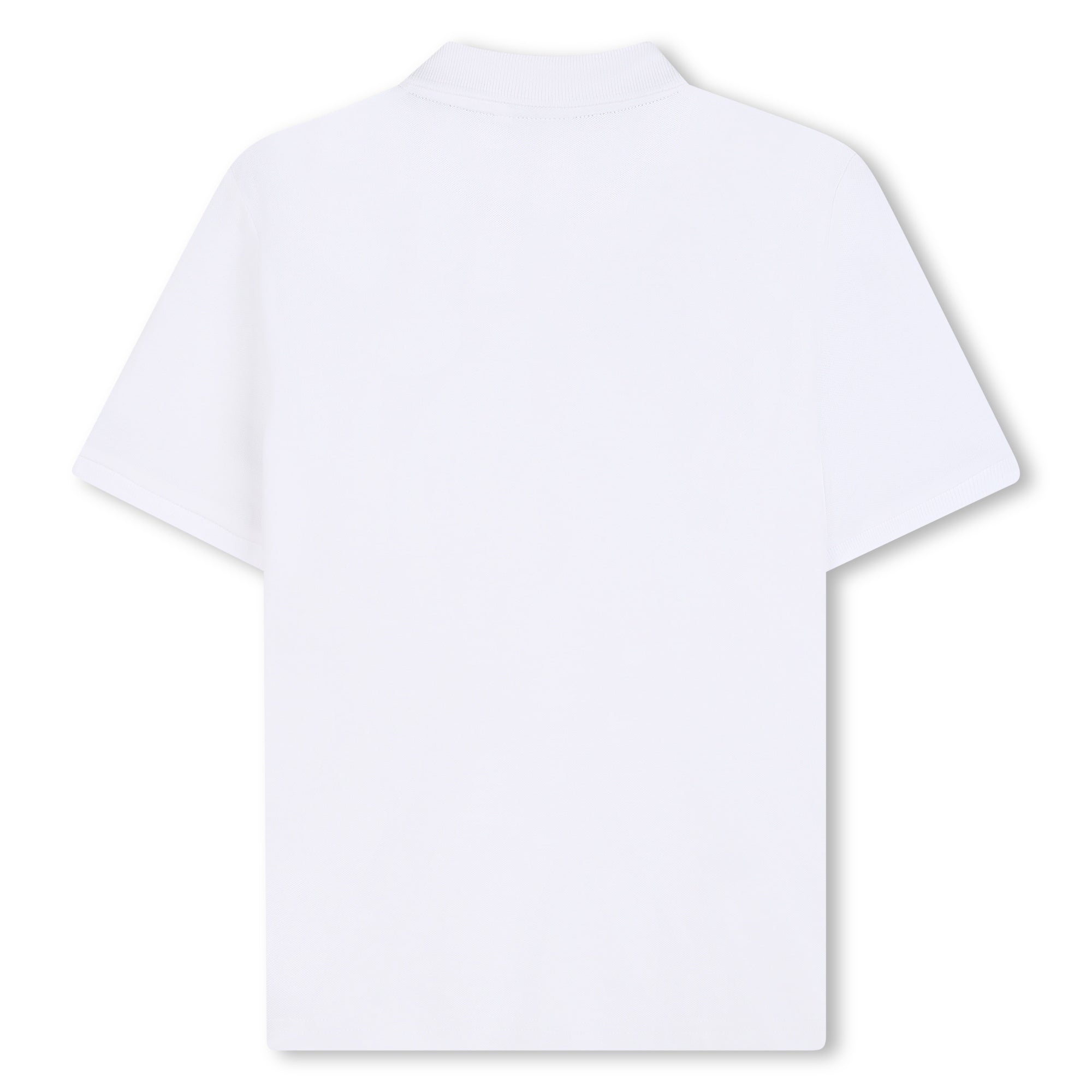 Polo Piqué Blanca Impresión Tricolor Niño