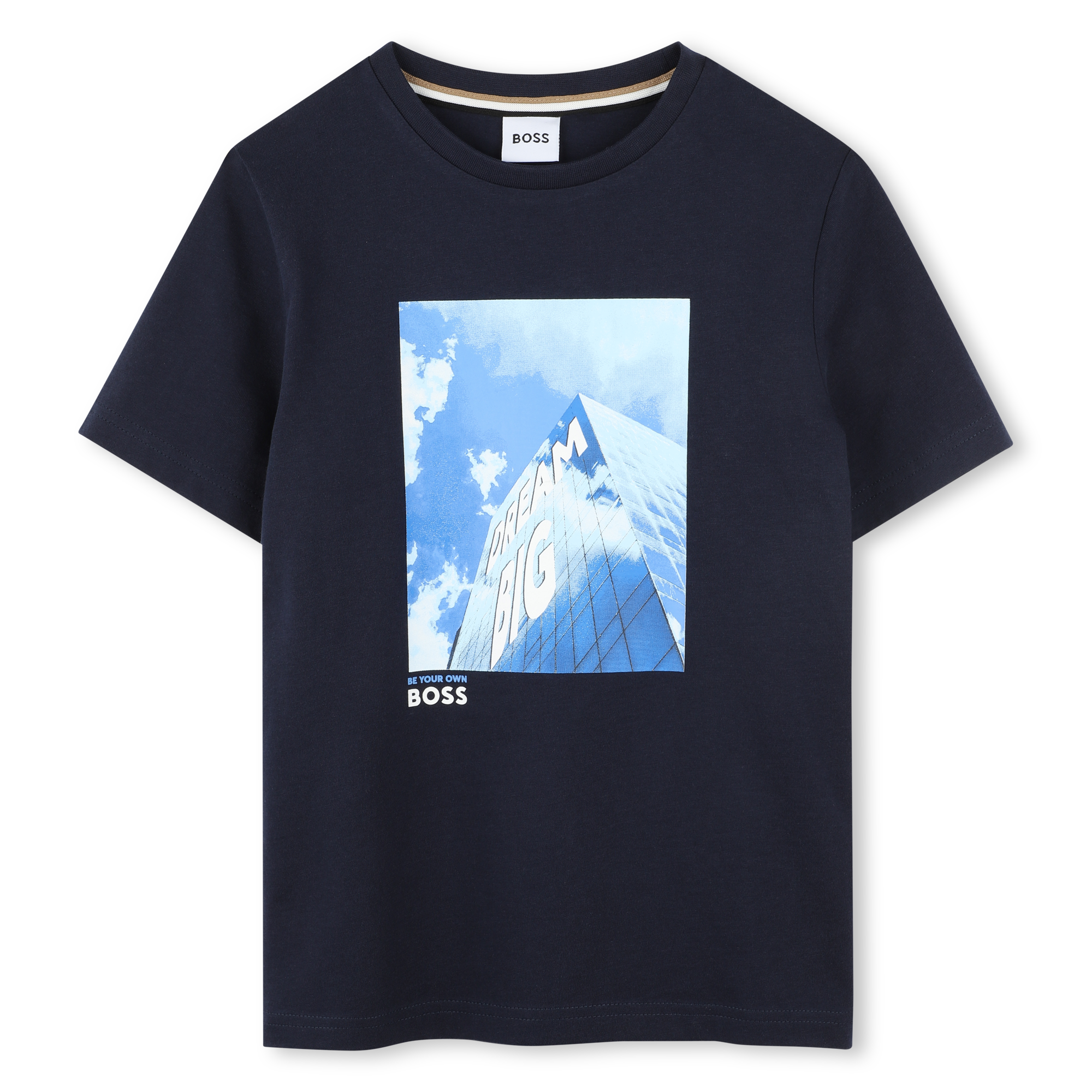 Camiseta Algodón Azul Oscuro Ilustración Niño