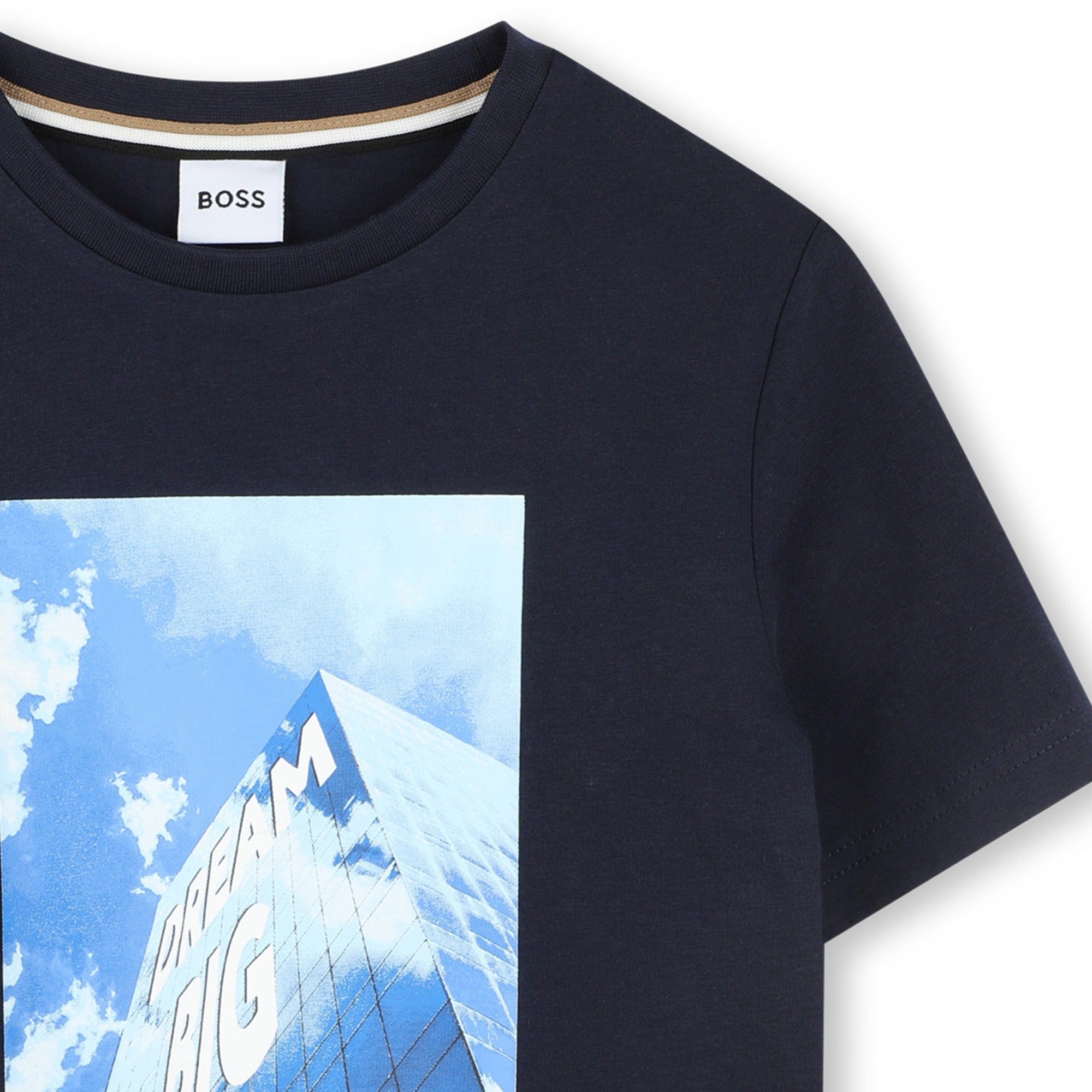 Camiseta Algodón Azul Oscuro Ilustración Niño