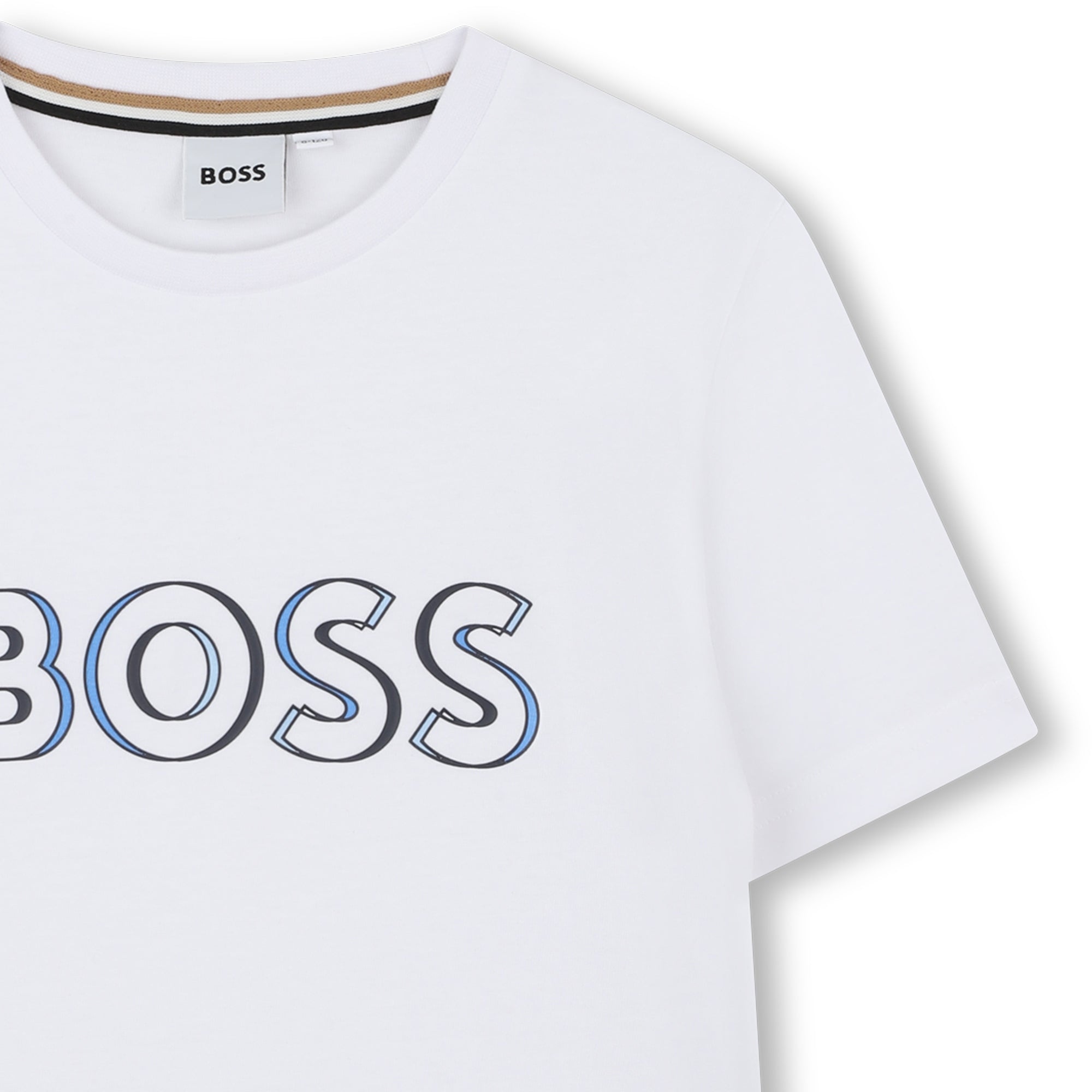 Camiseta Algodón Blanco Logotipo Fantasía Niño