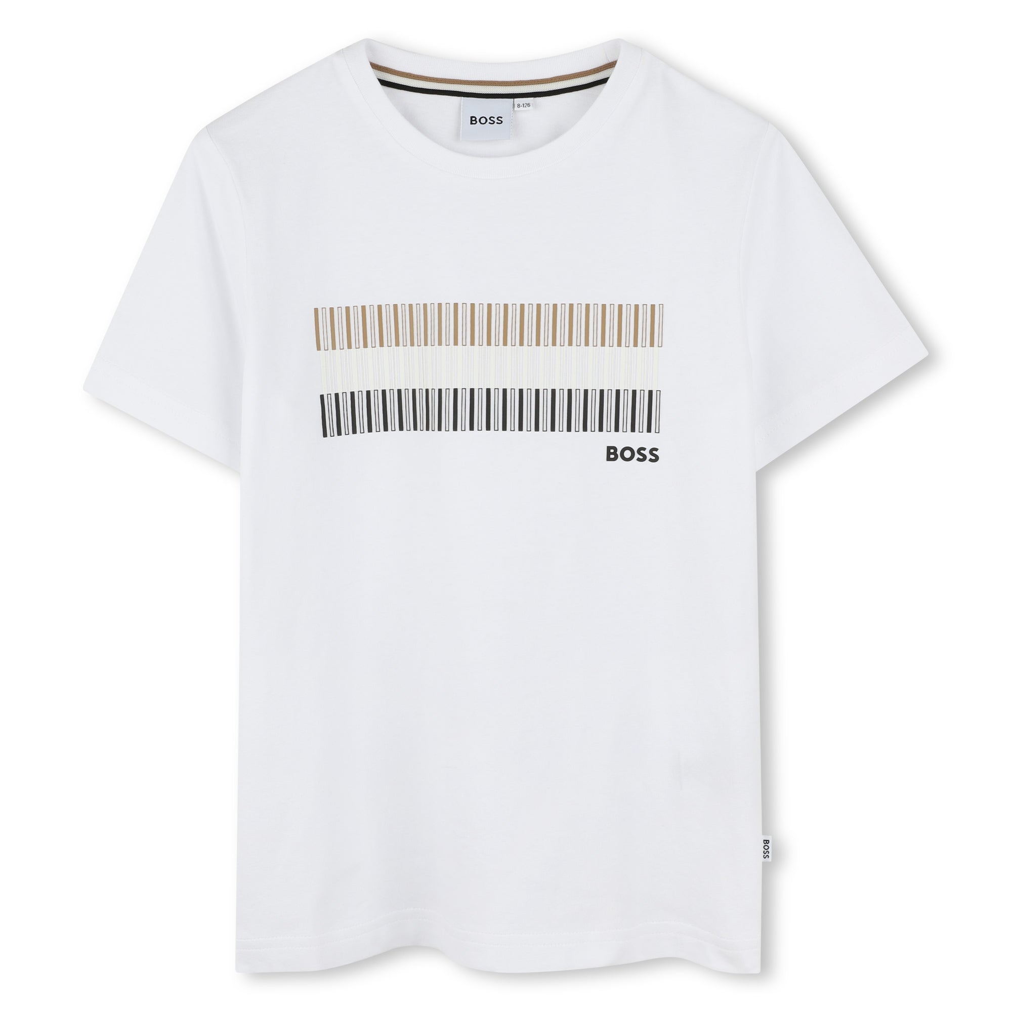 Camiseta Algodón Blanco Impresión Tricolor Niño