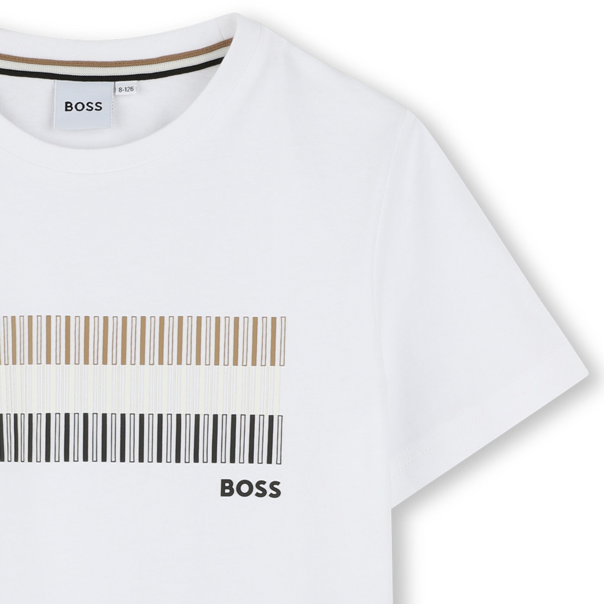 Camiseta Algodón Blanco Impresión Tricolor Niño