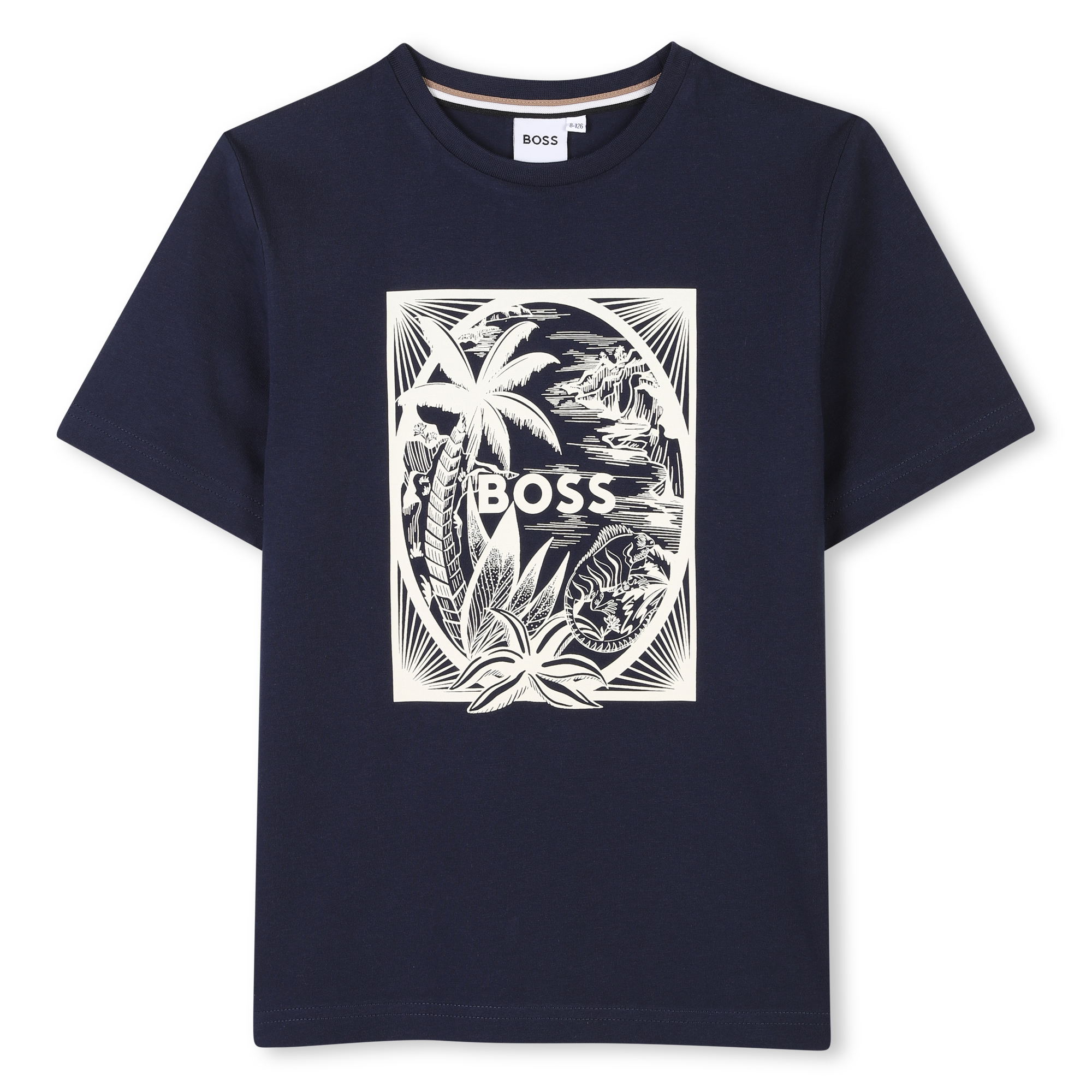 Camiseta Algodón Azul Ilustración Niño