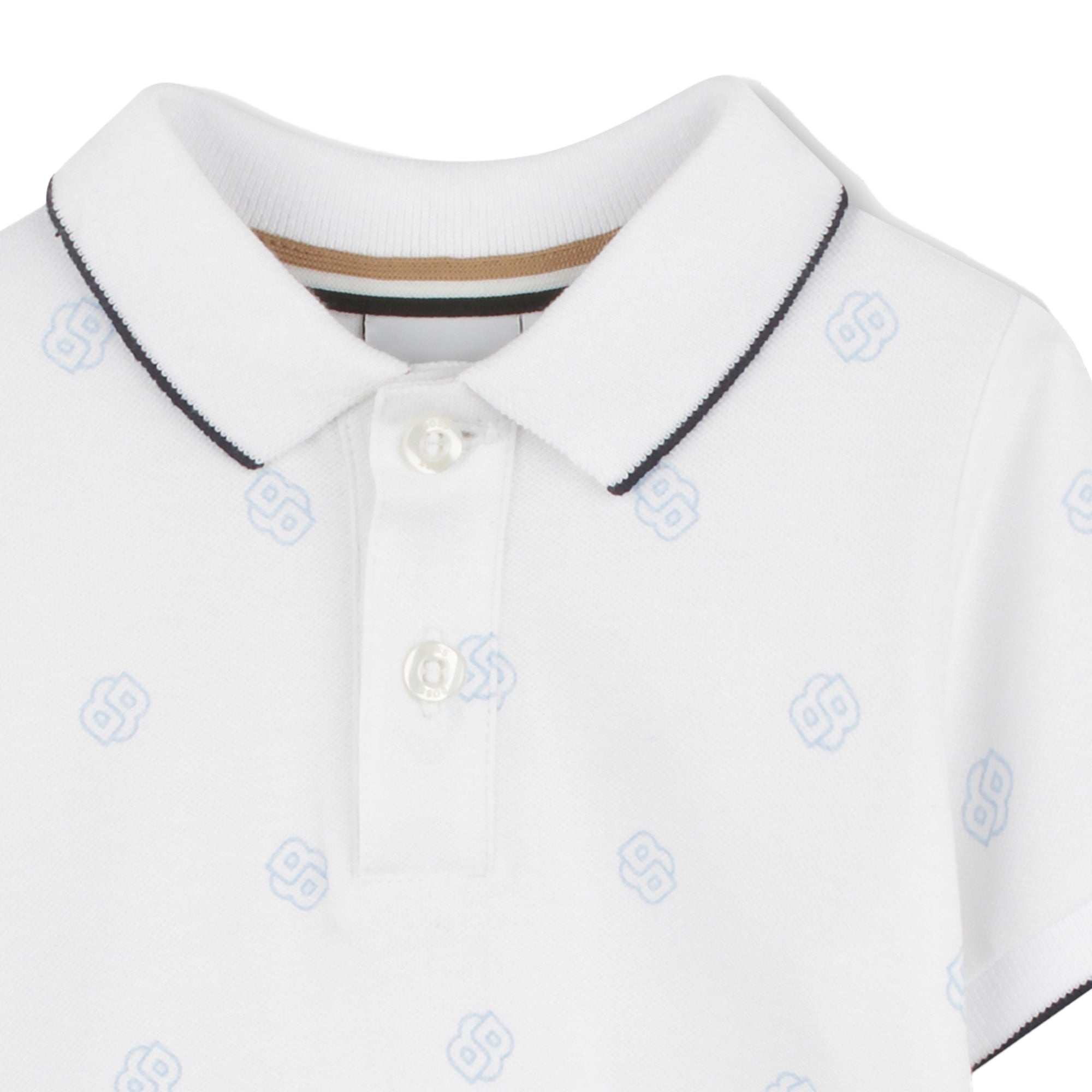 Polo Blanca Estampado Integral Double B Bebé
