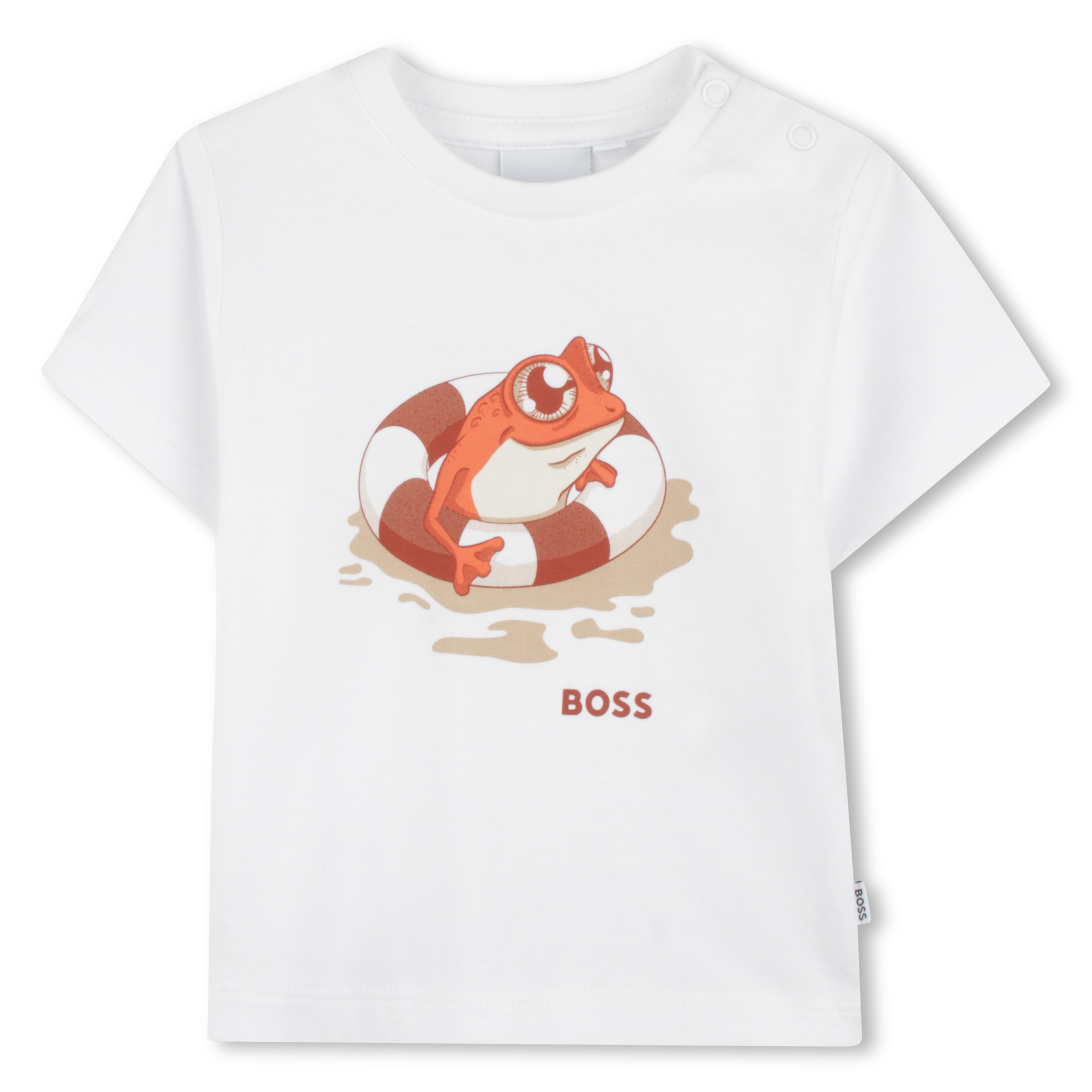 Camiseta Algodón Blanca Ilustración Tierna Bebé