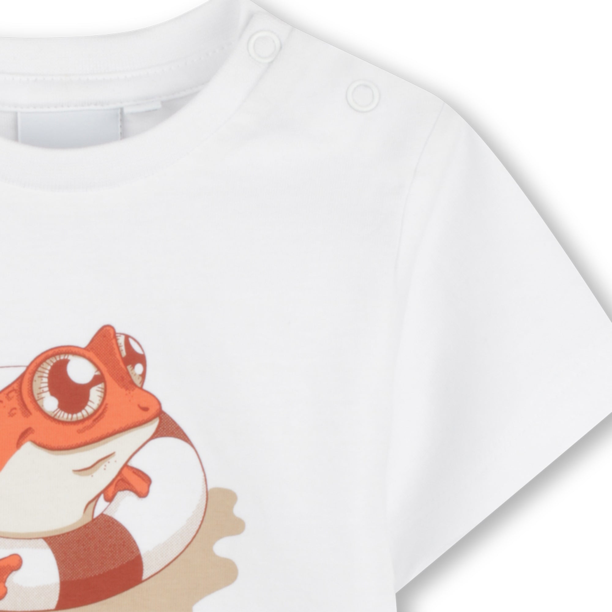 Camiseta Algodón Blanca Ilustración Tierna Bebé