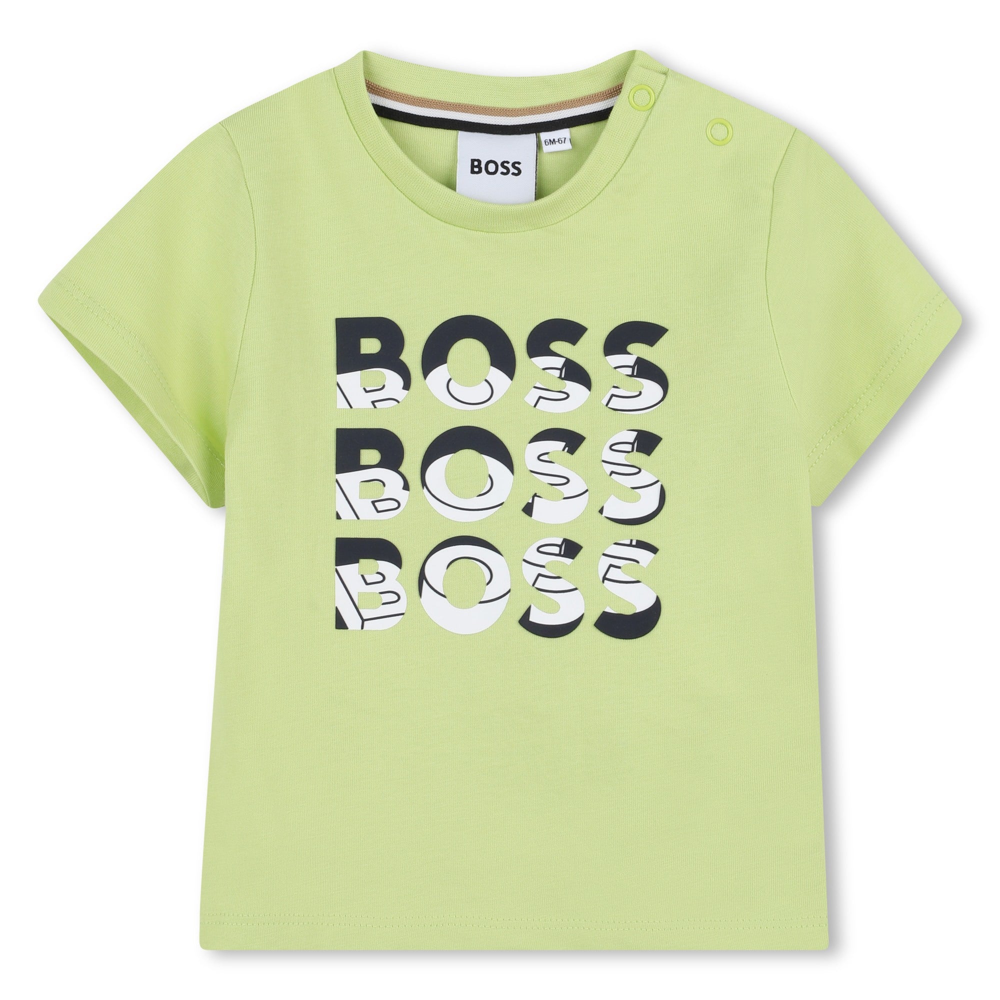 Camiseta Algodón Verde Manzana Multilogo Bebé