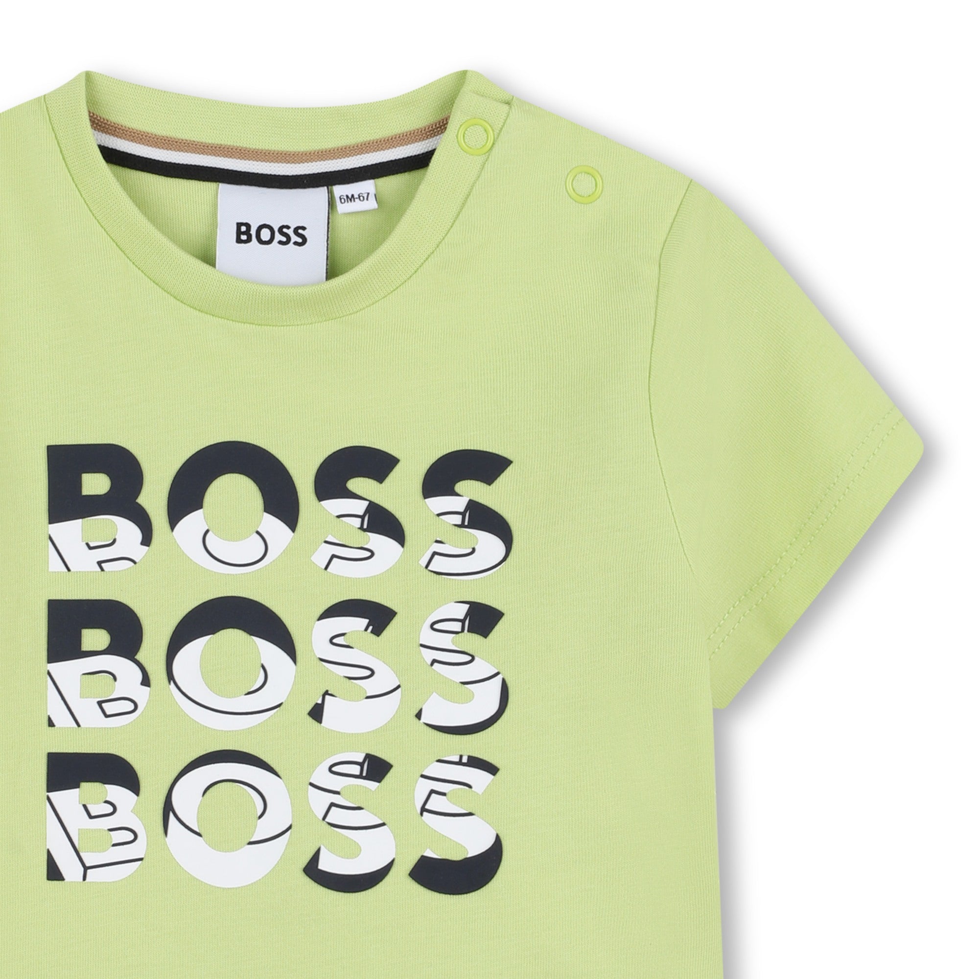 Camiseta Algodón Verde Manzana Multilogo Bebé