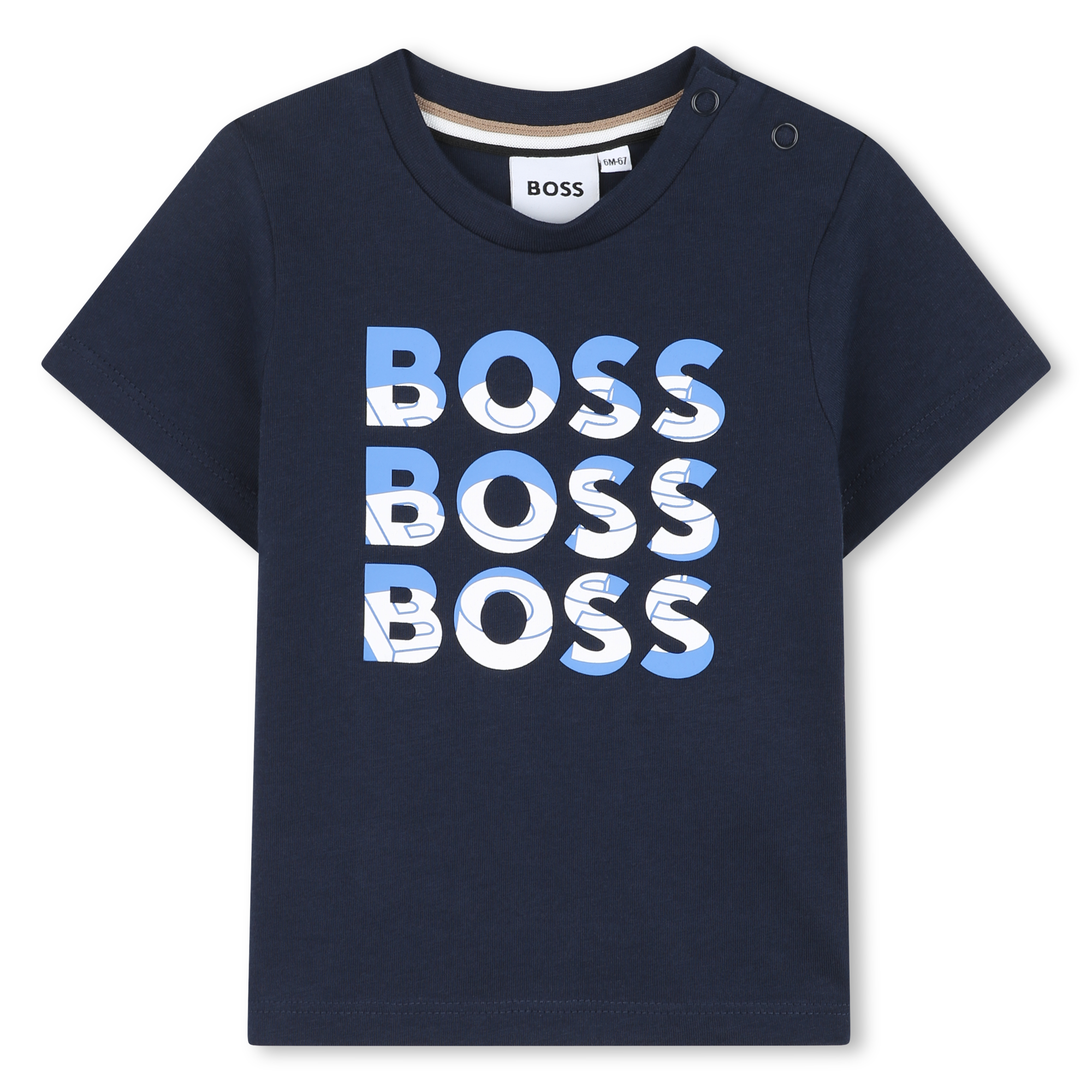 Camiseta Algodón Azul Multilogo Bebé