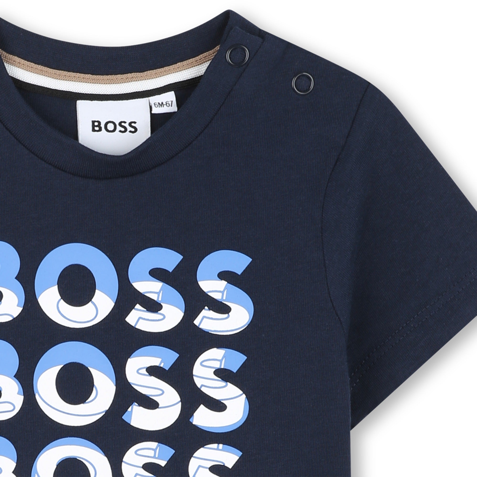 Camiseta Algodón Azul Multilogo Bebé