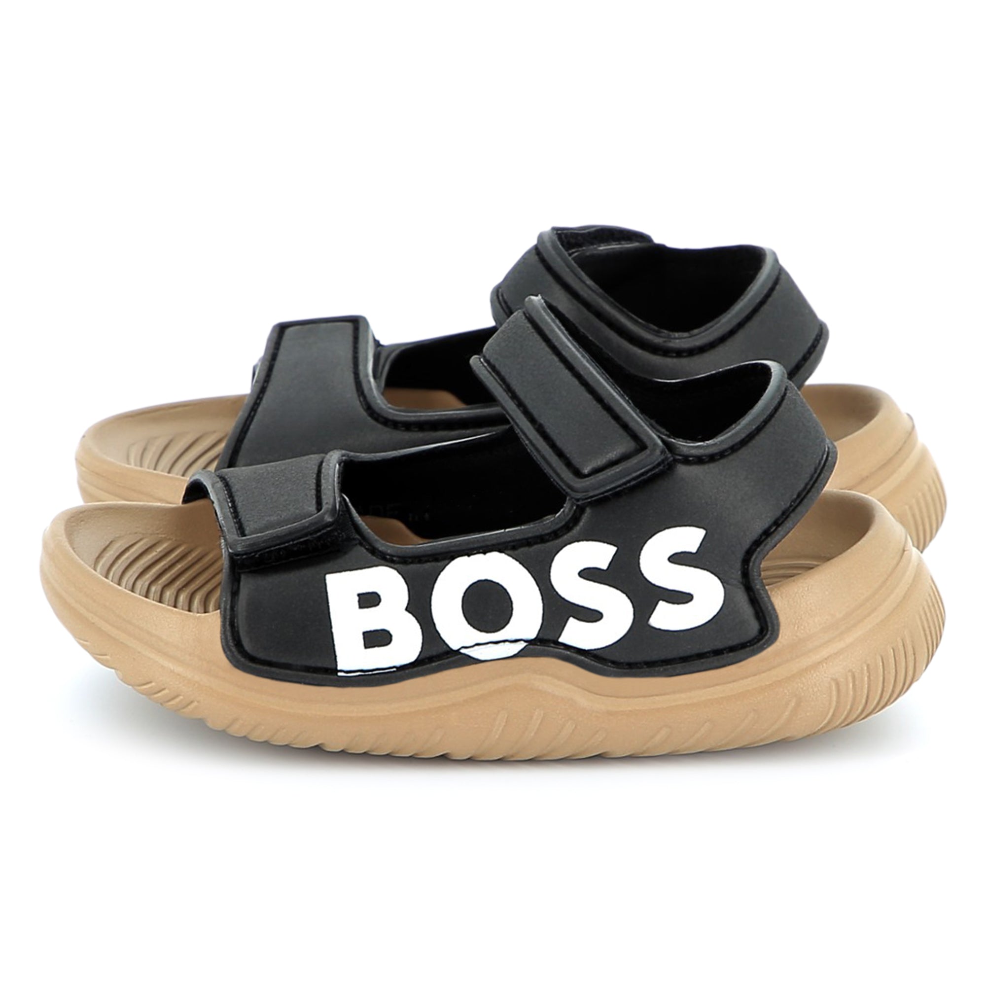 Sandalias Negras Logotipo Destacado Bebé