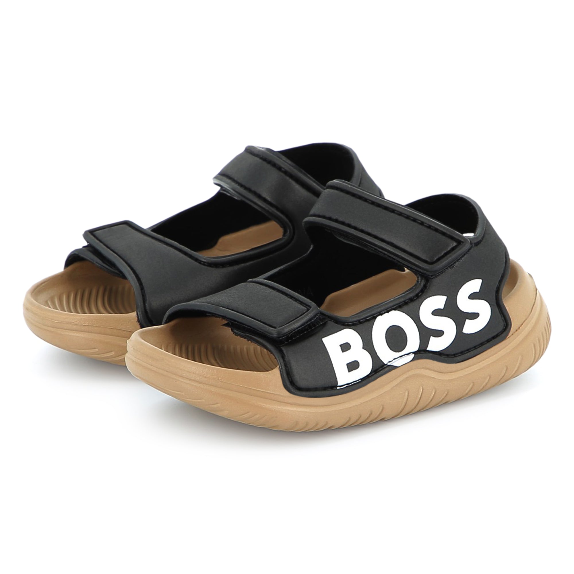 Sandalias Negras Logotipo Destacado Bebé
