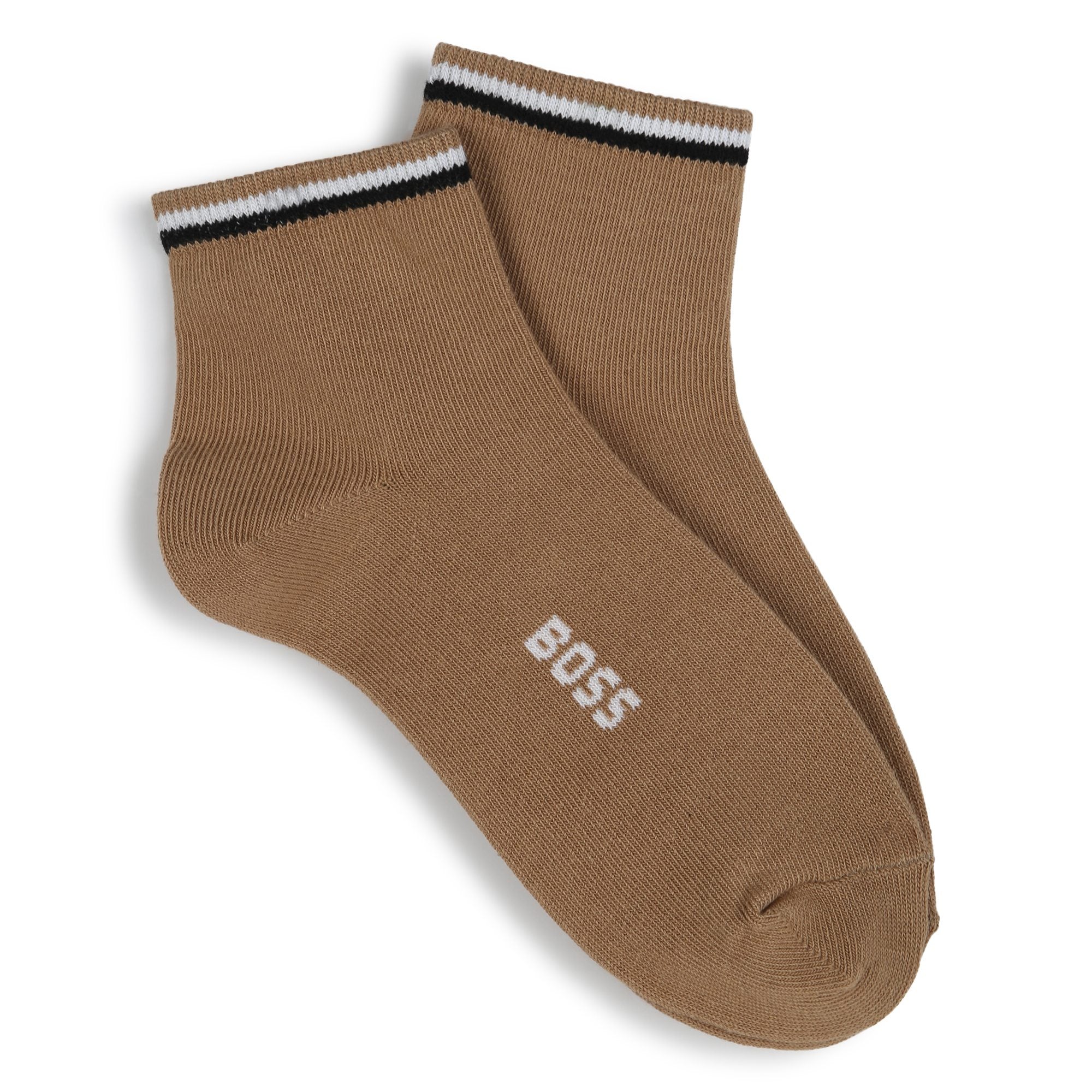 Pack 2 Calcetines Tobilleros Blanco - Camel