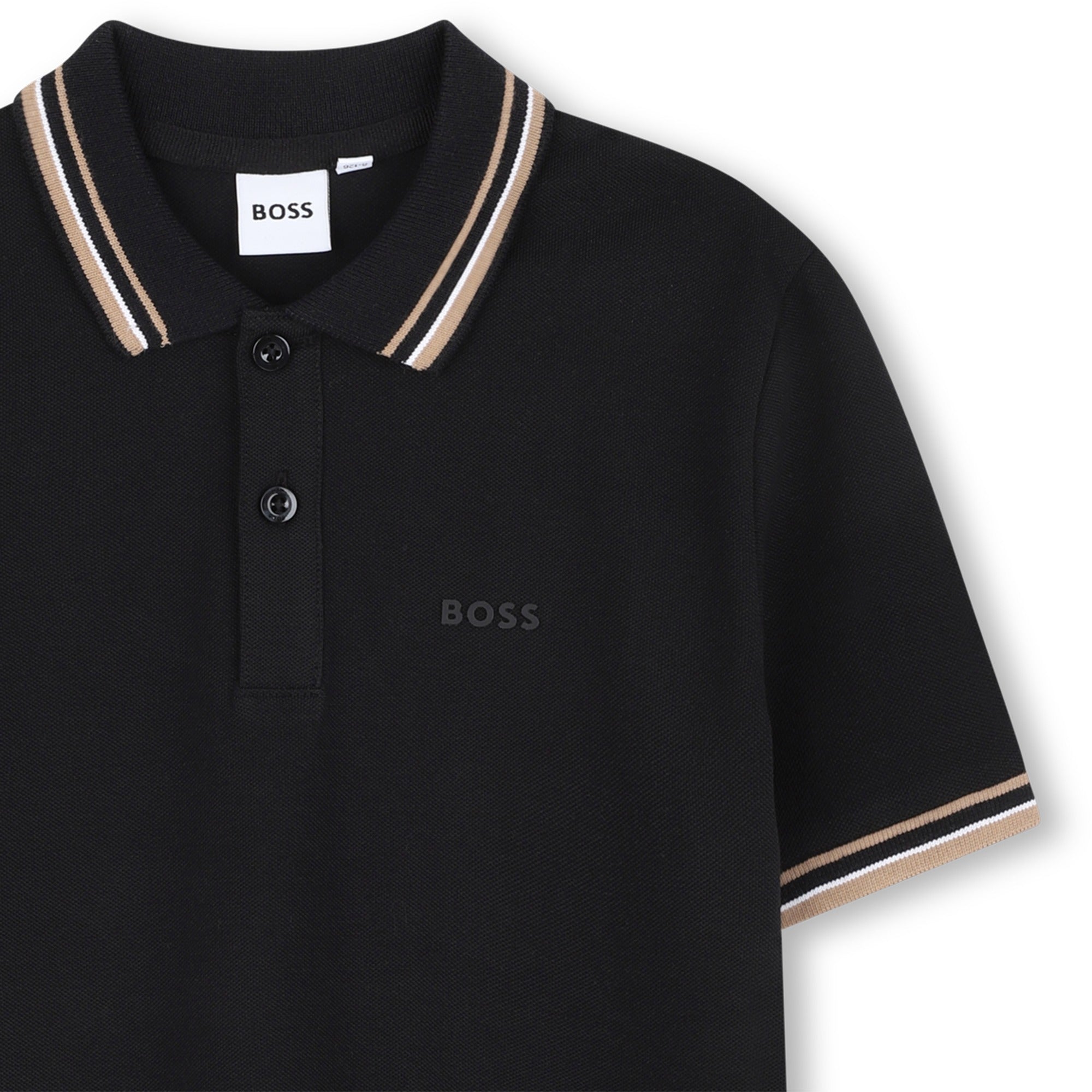 Polo Negra Clásica Rayas Icónicas