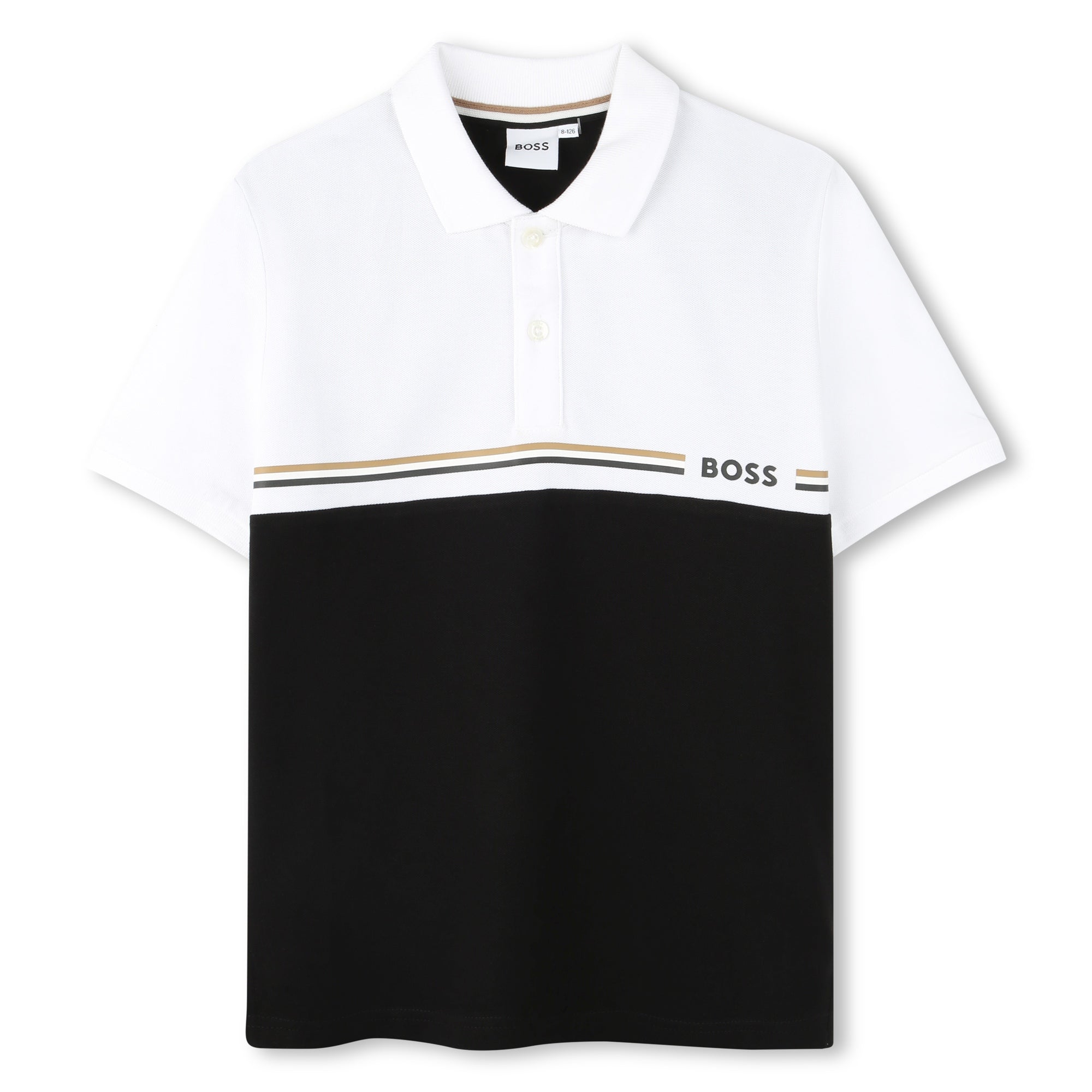 Polo Bicolor Negro Regular Fit