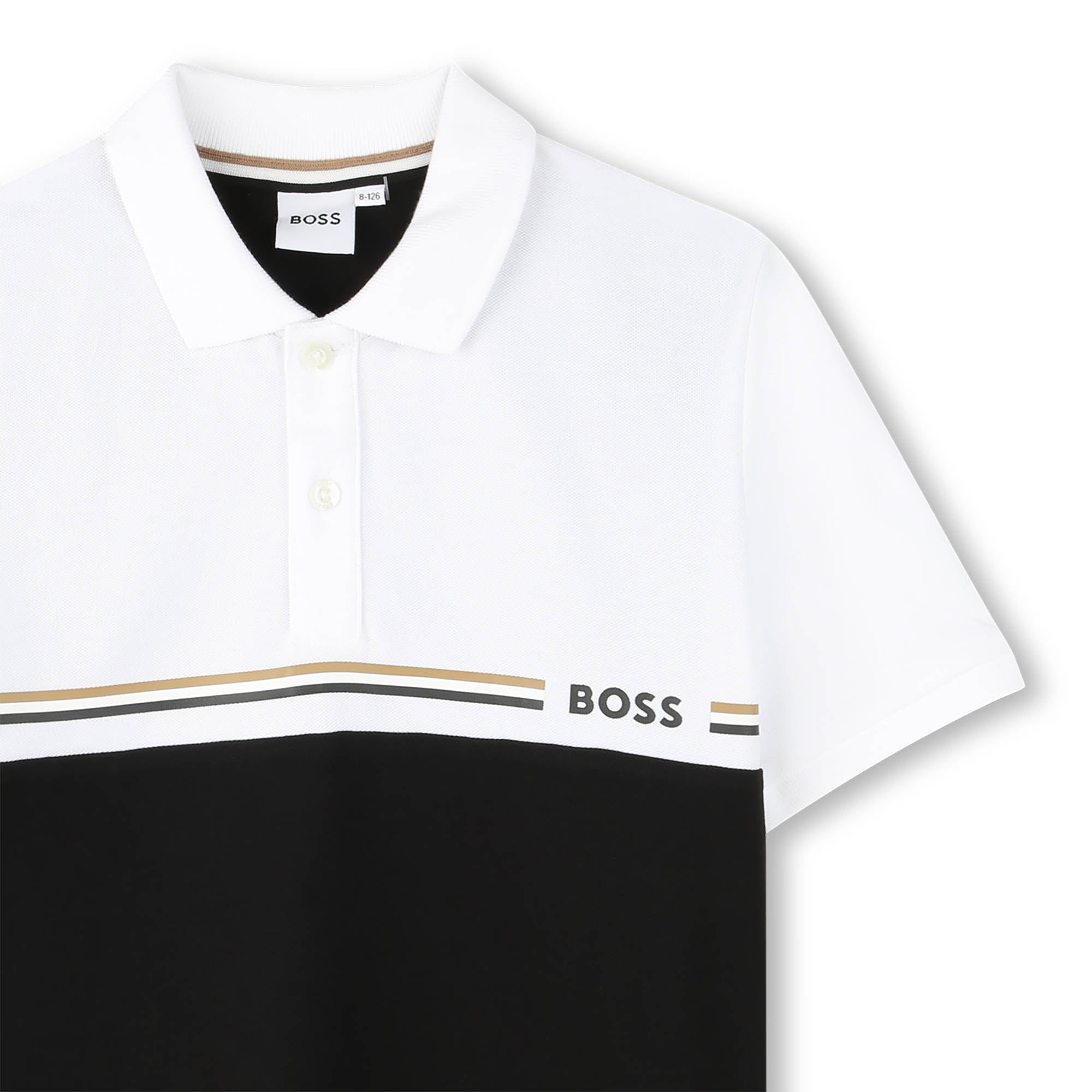 Polo Bicolor Negro Regular Fit