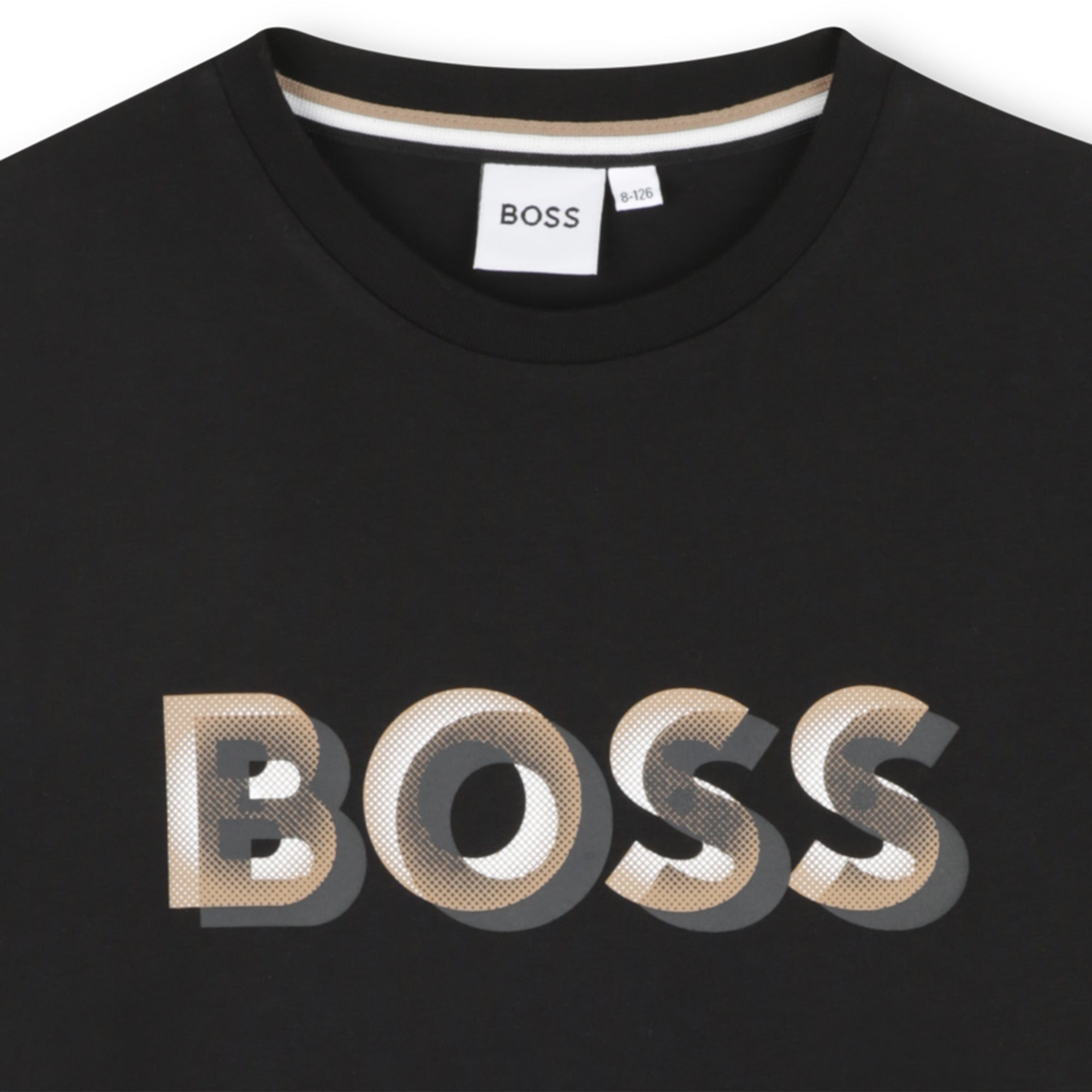 Camiseta Negra Logo Relieve Moderno