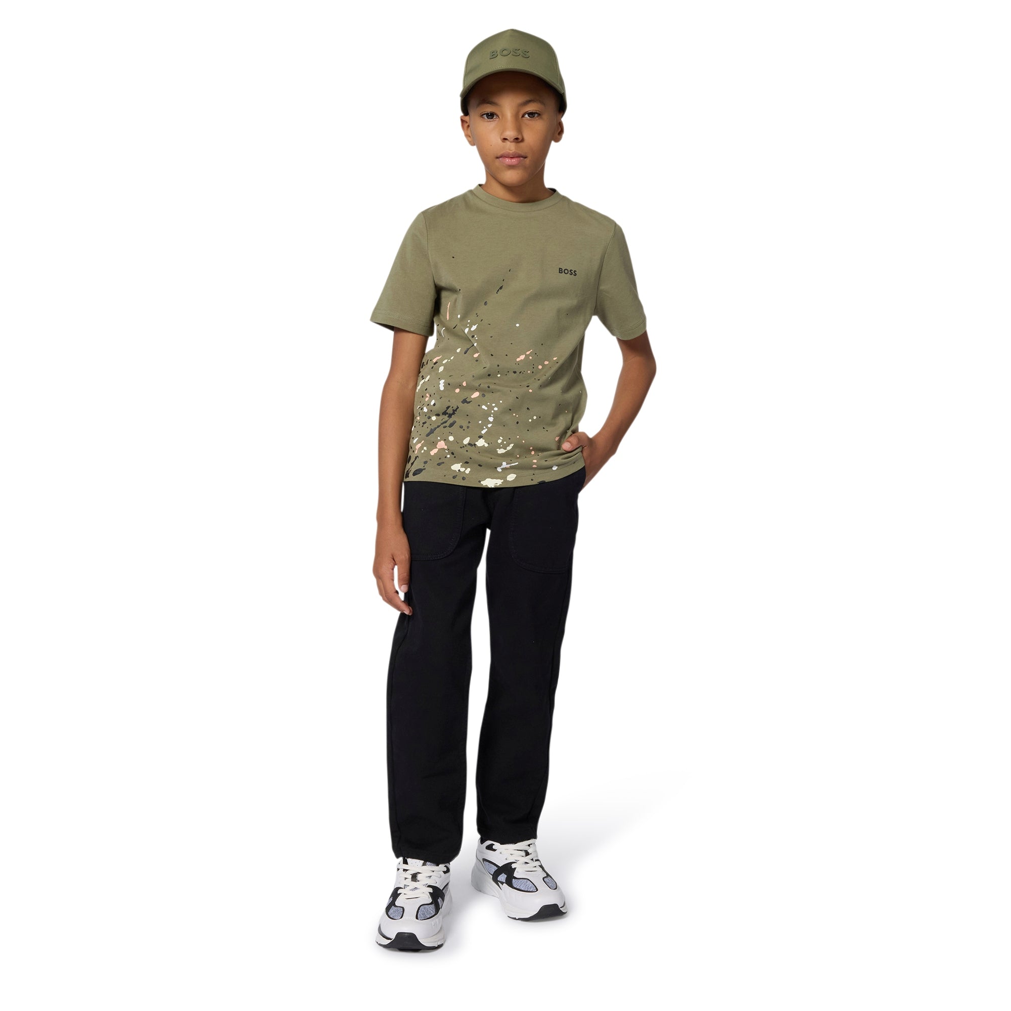 Camiseta Oliva Estampado Moderno