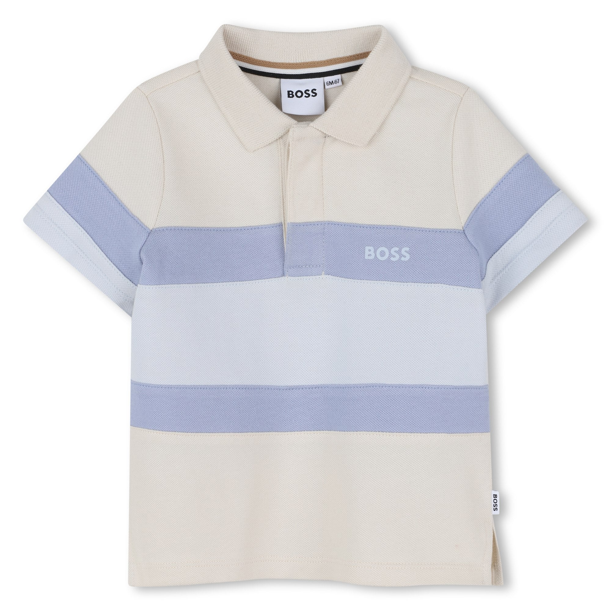 Polo Piqué Rayas Vainilla
