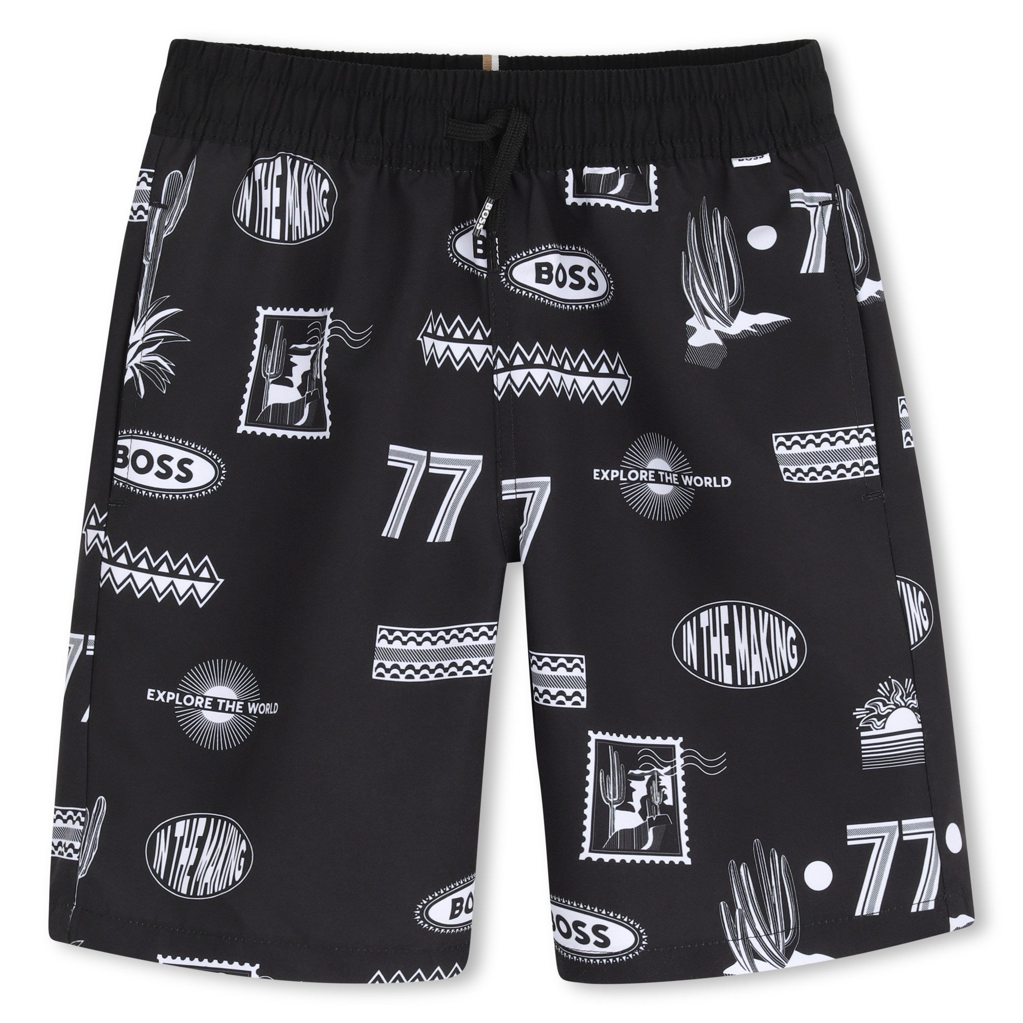 Bermuda Surfer Estampados Deportivos Negra
