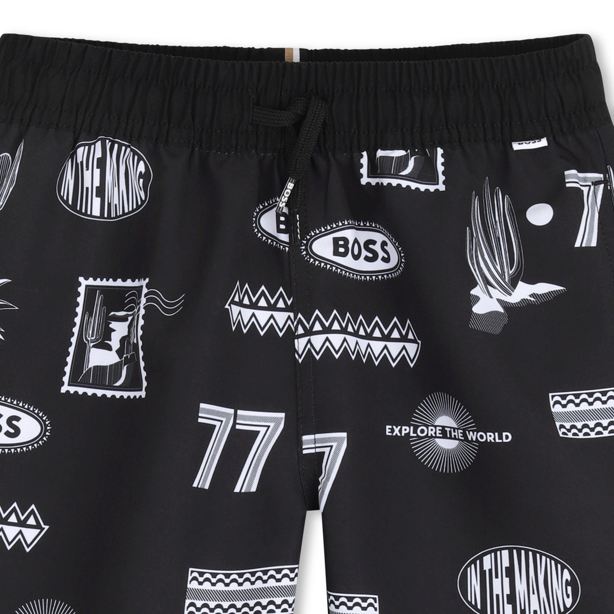 Bermuda Surfer Estampados Deportivos Negra
