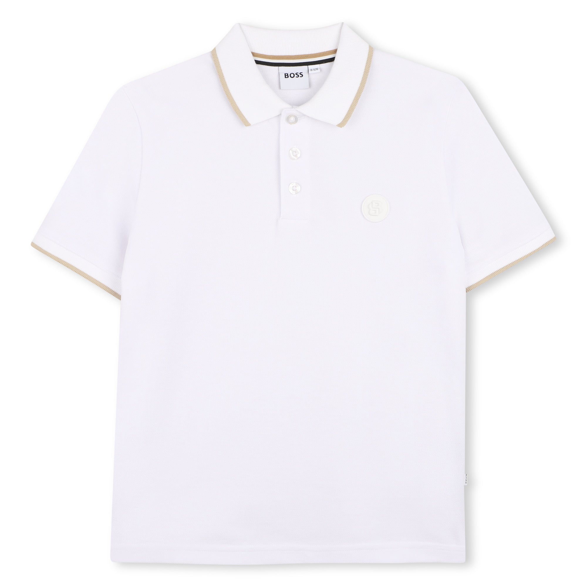 Polo Piqué Combinado Blanco