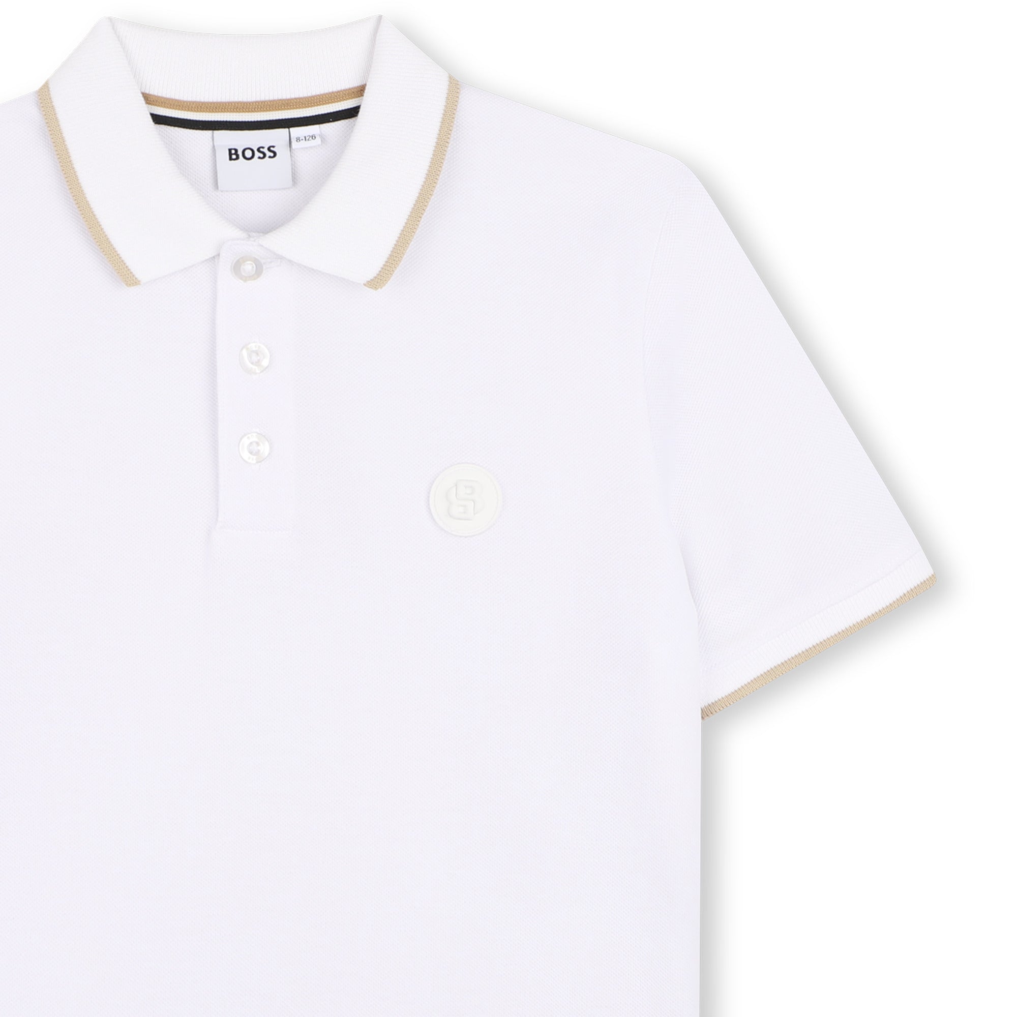 Polo Piqué Combinado Blanco