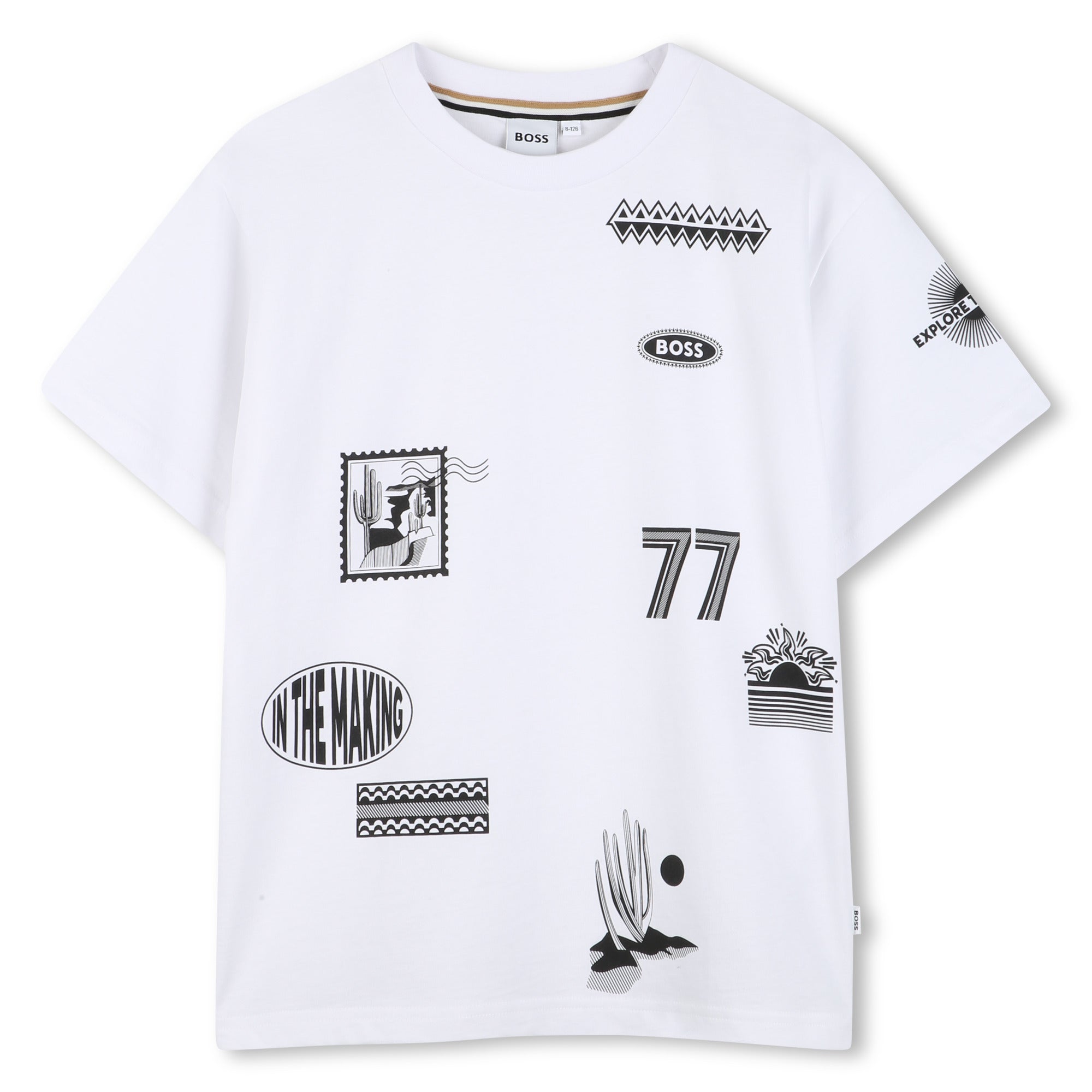 Camiseta Estampados Deportivos Blanca