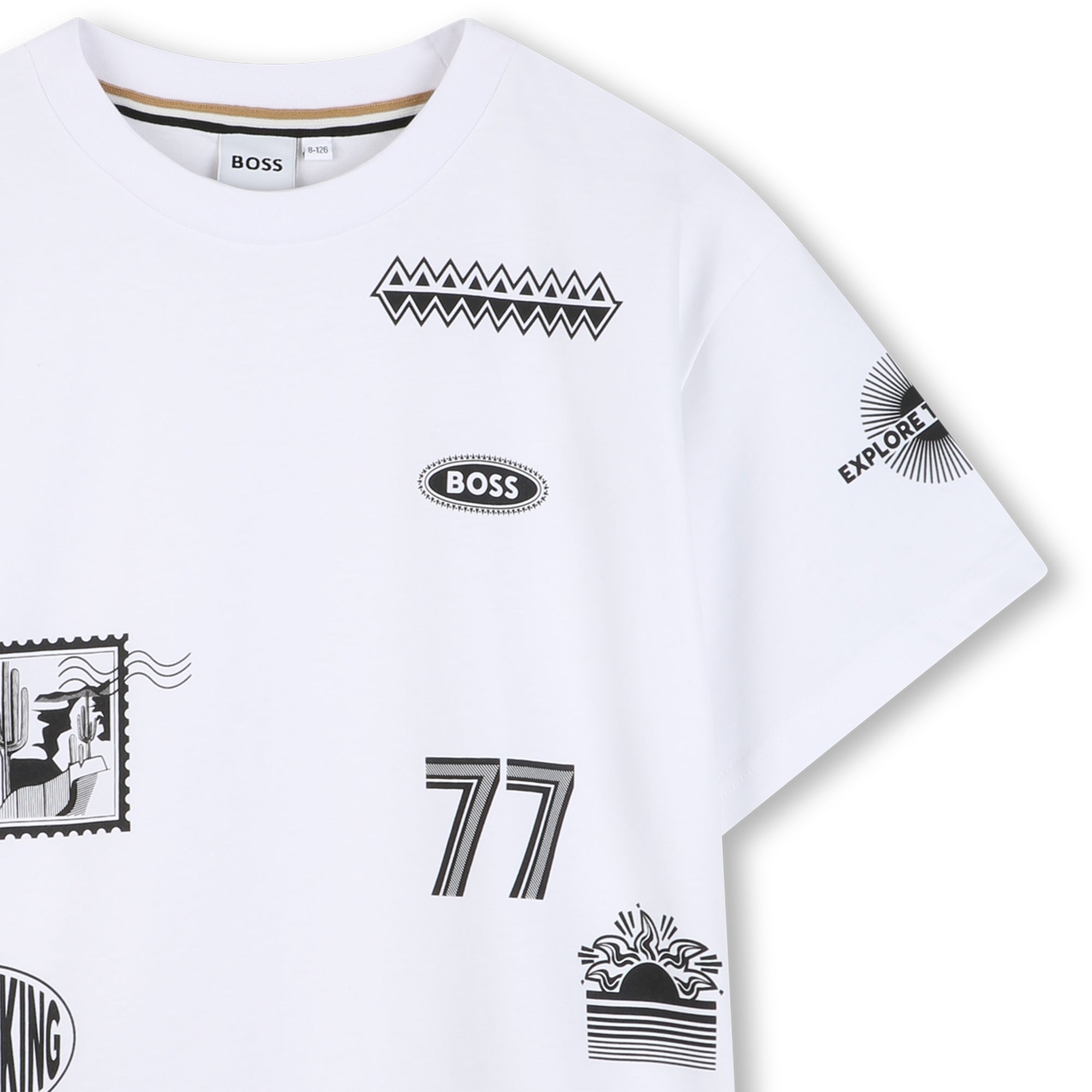 Camiseta Estampados Deportivos Blanca