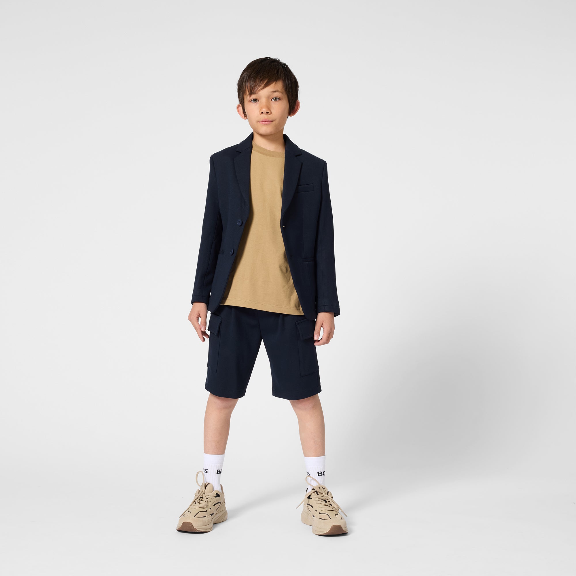 Blazer Piqué Milano Double B Azul Marino