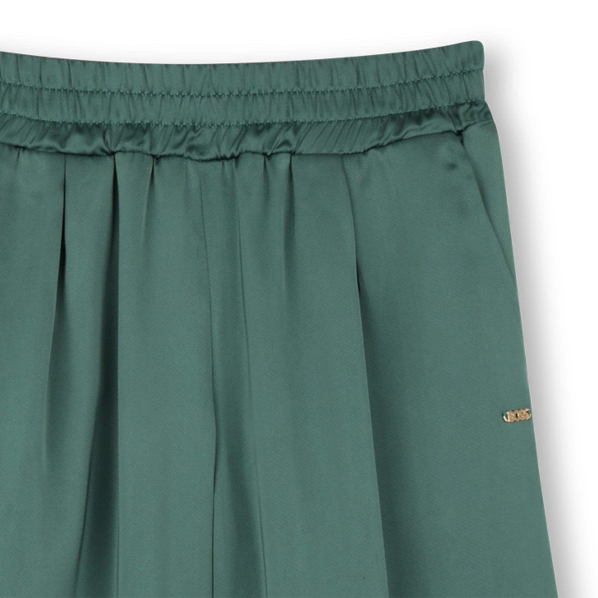 Pantalón Satinado Cintura Elástica Vert Sapin