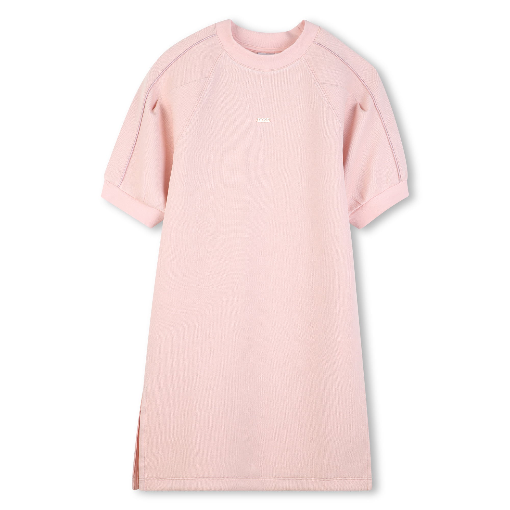 Vestido Piqué Mangas Abullonadas Rosé Pétale